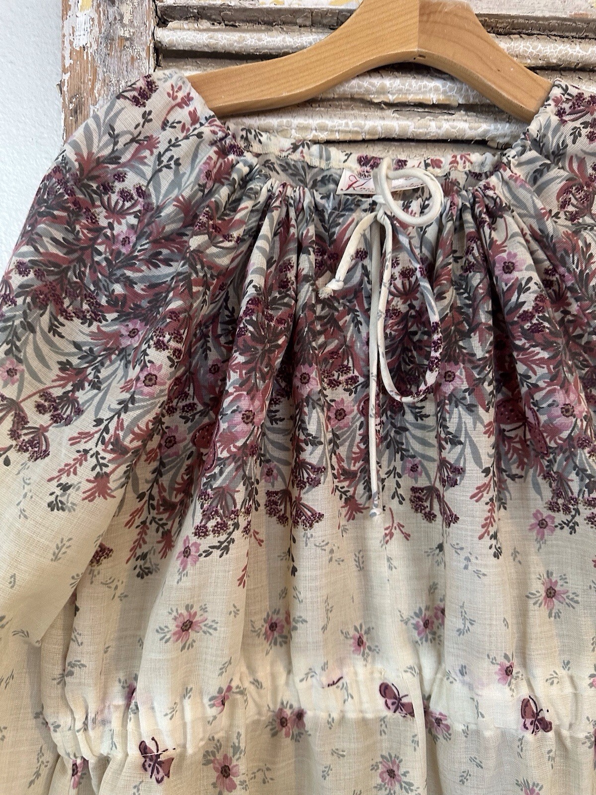 B8 Vintage Kay Windsor Butterfly Floral Sheer Dress Size M/L – See Description