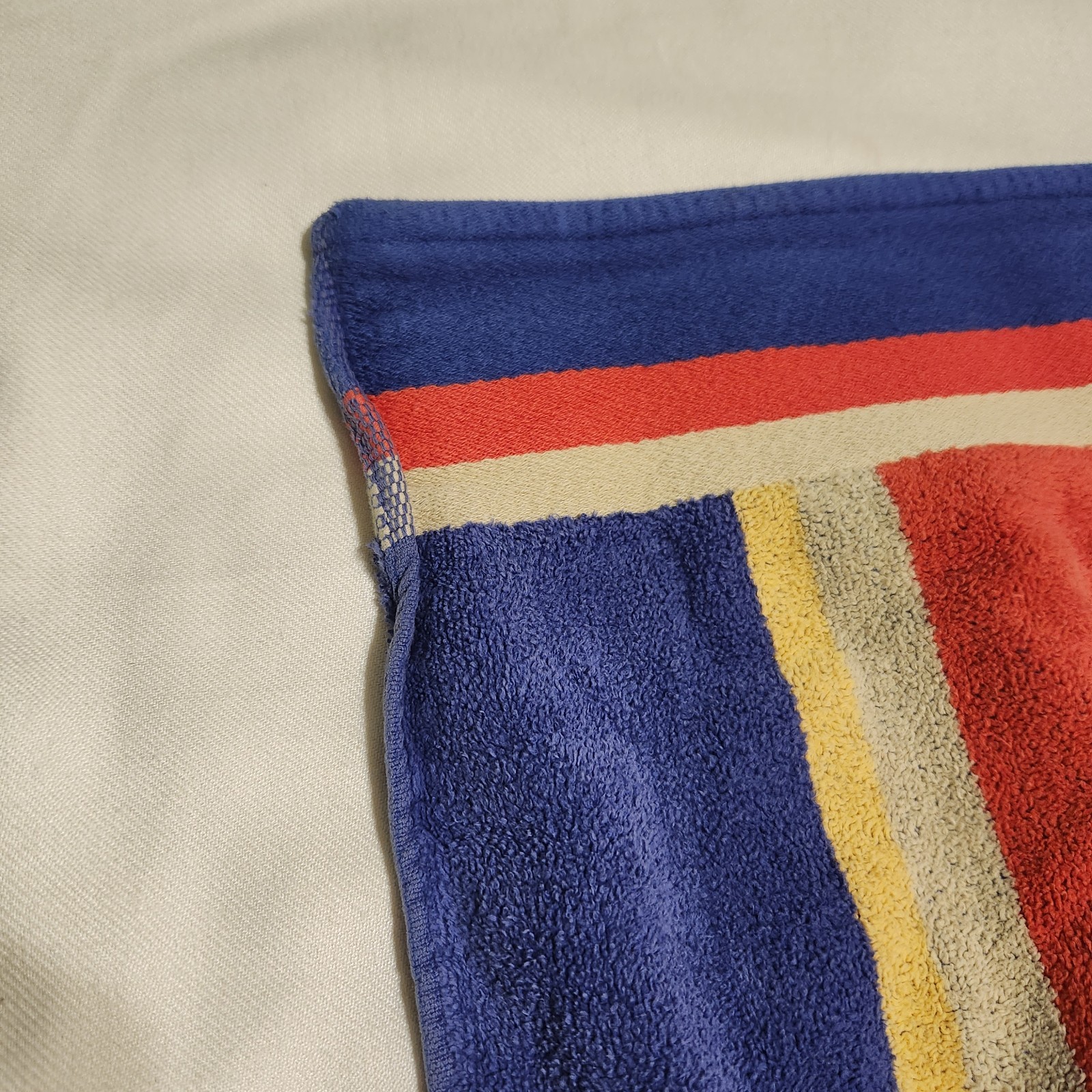 Vintage Cecil Saydah Sunbrights Beach Towel Striped Terry Karen Allen 35&Prime;X64&Prime;