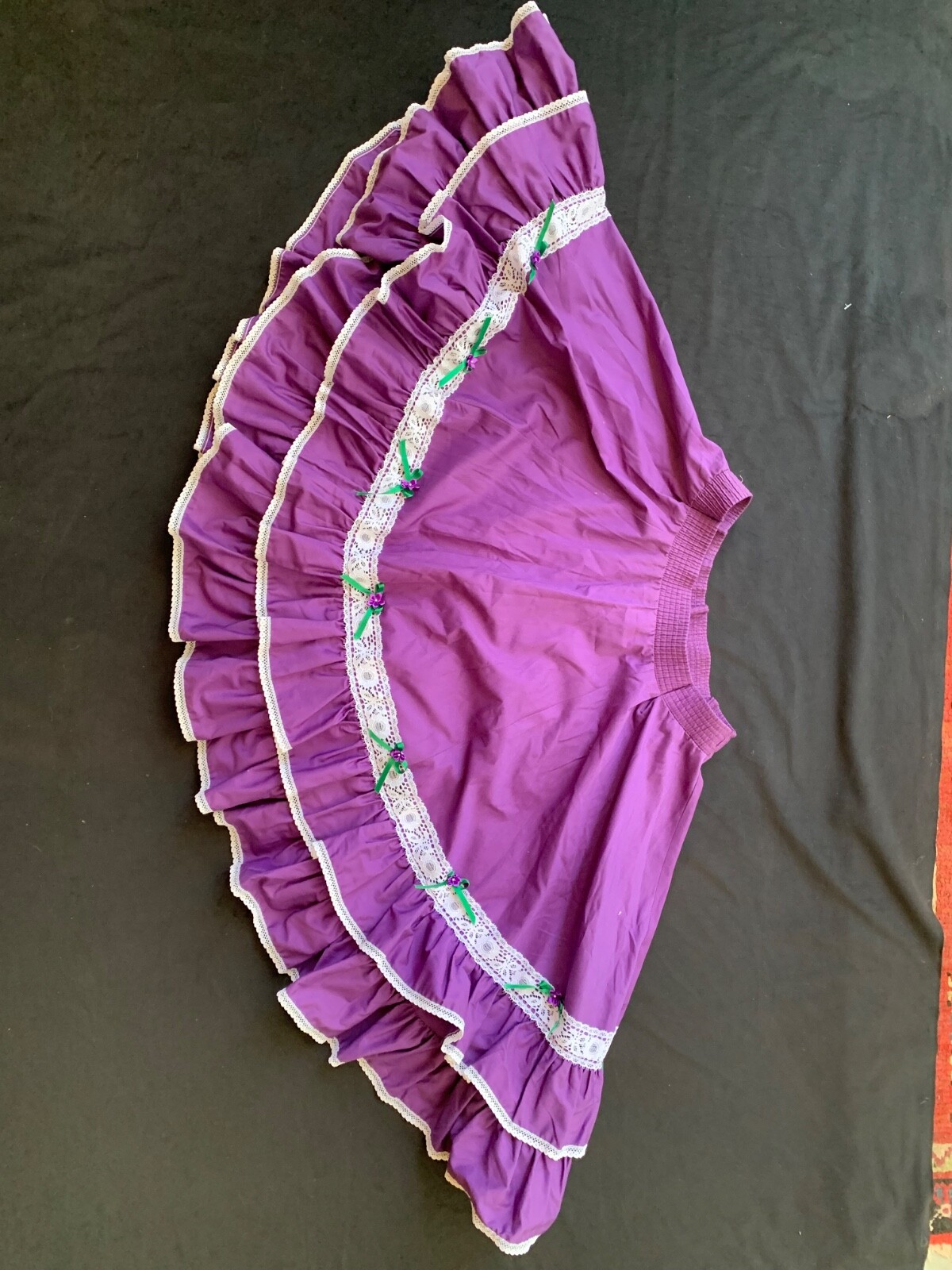 Malco Modes “Partners House” vintage tiered purple square dance circle skirt-M