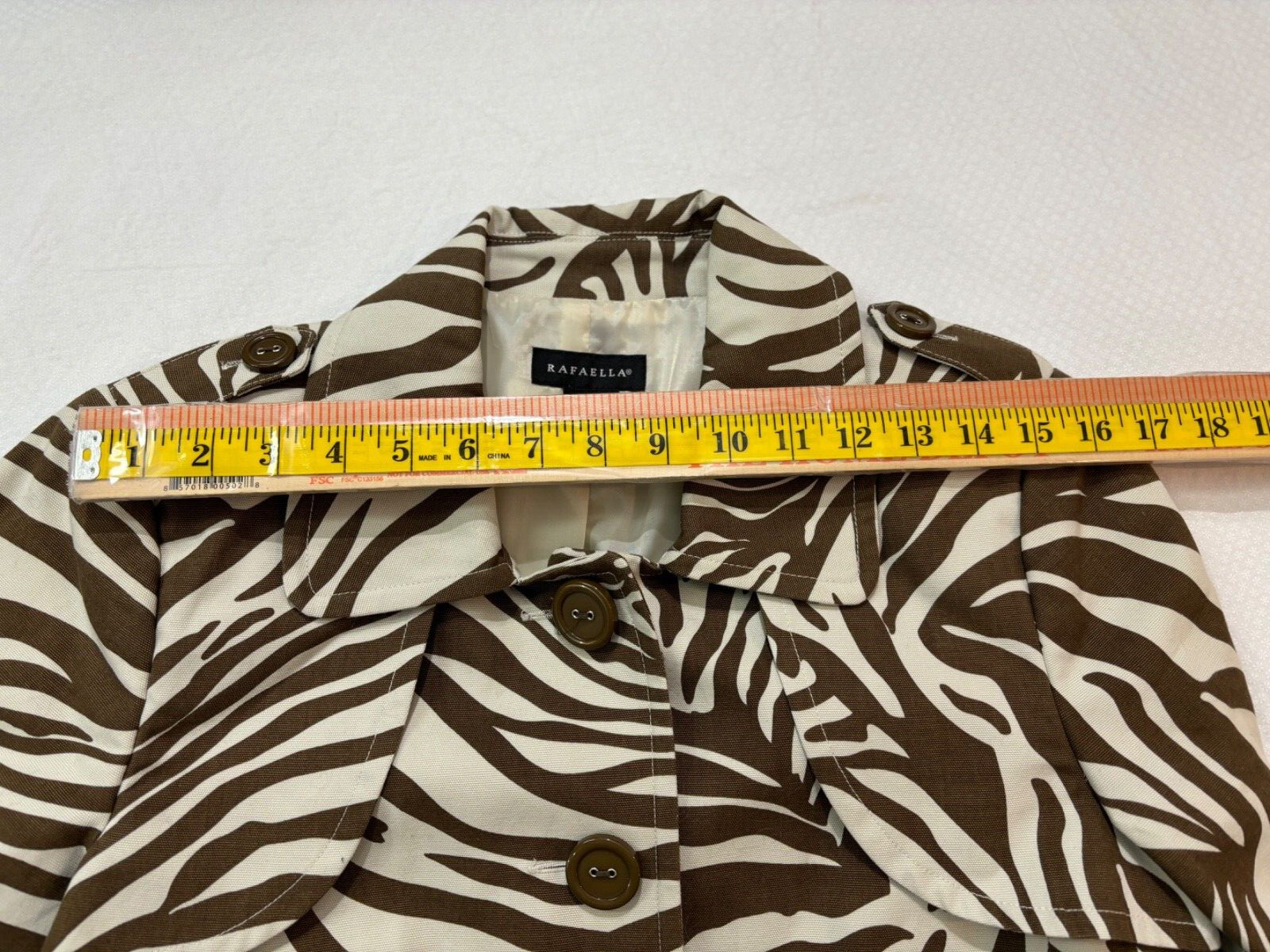 Rafaella Vintage Career Designer Jacket Giraffe Print Tailored Buttoned Lined