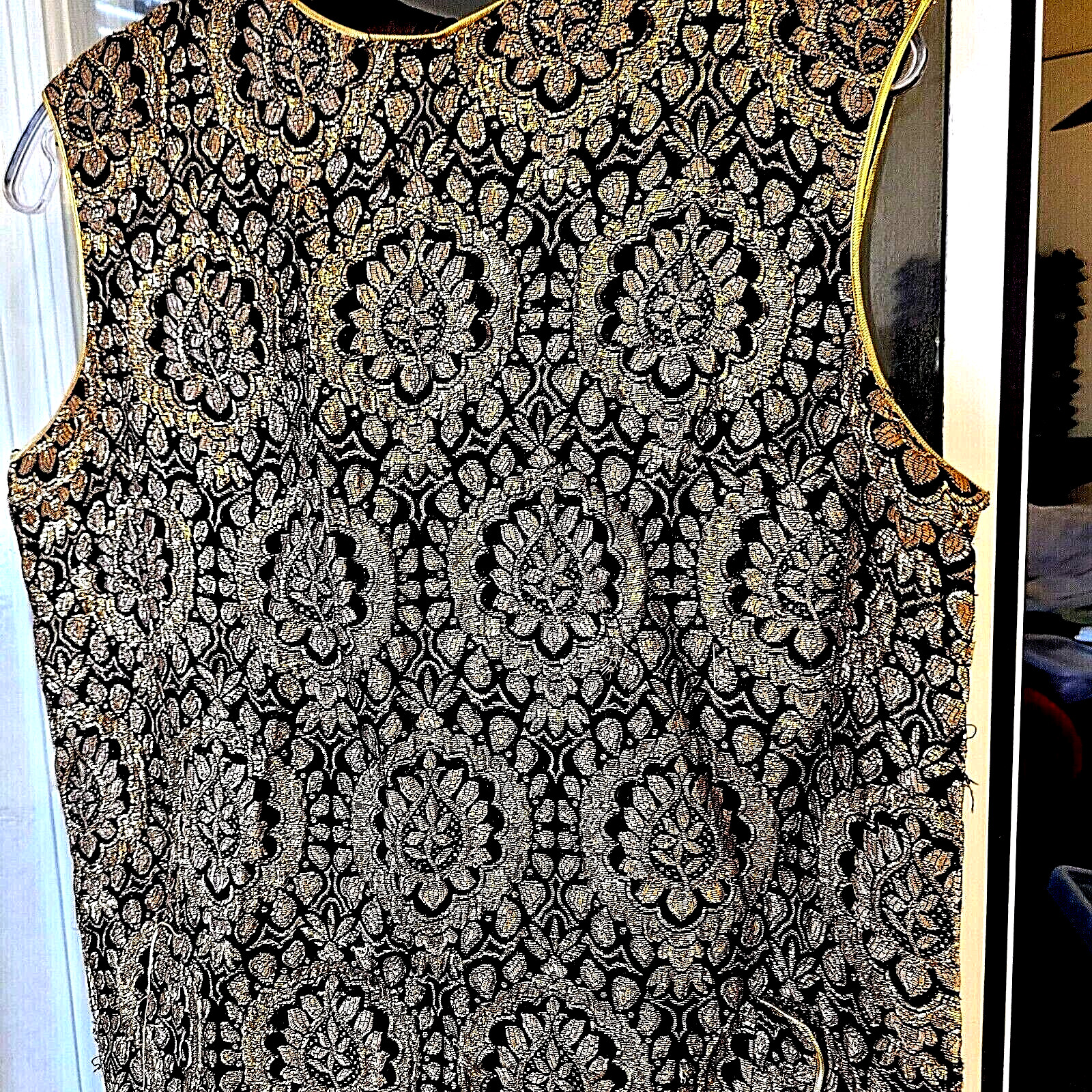 Junior Sophisticates Original-Cocktail Dress 1960s Gold Lame Sleeveless-size 12