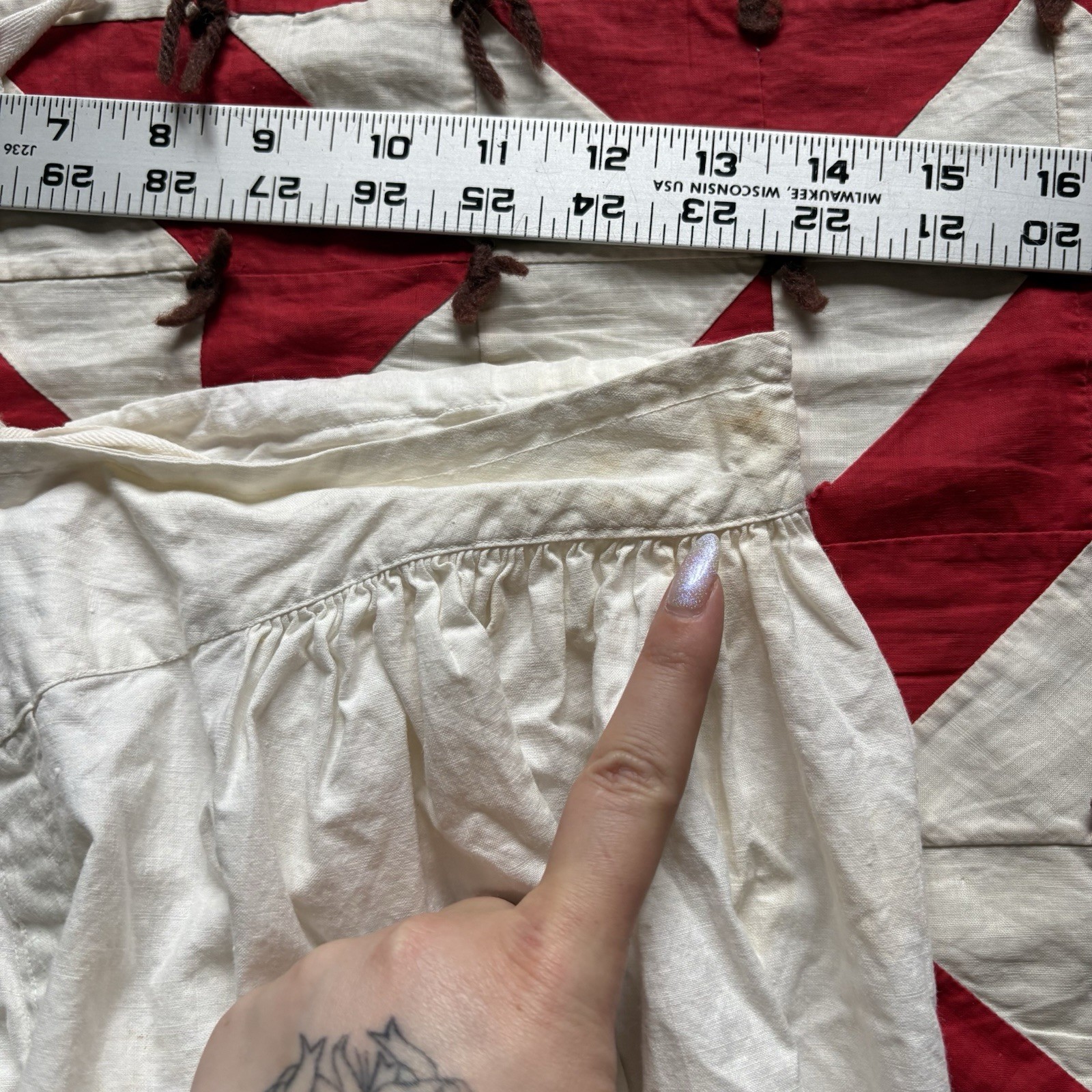 Vintage Antique White Cotton Bloomer Shorts Women’s Open Leg As Is Tiered