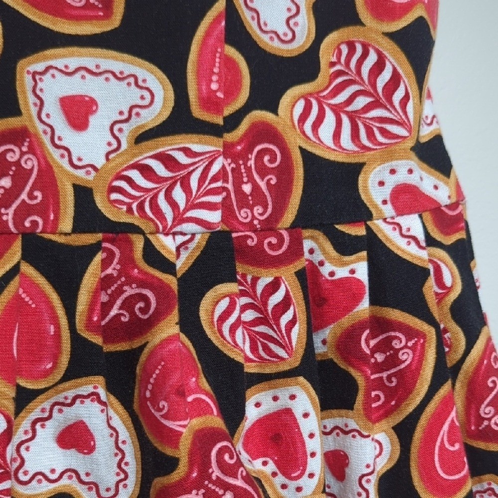 Vtg Style Fervour Modcloth Heart Cookie Dress Valentine&rsquo;s Day Retro Pinup Med Lg