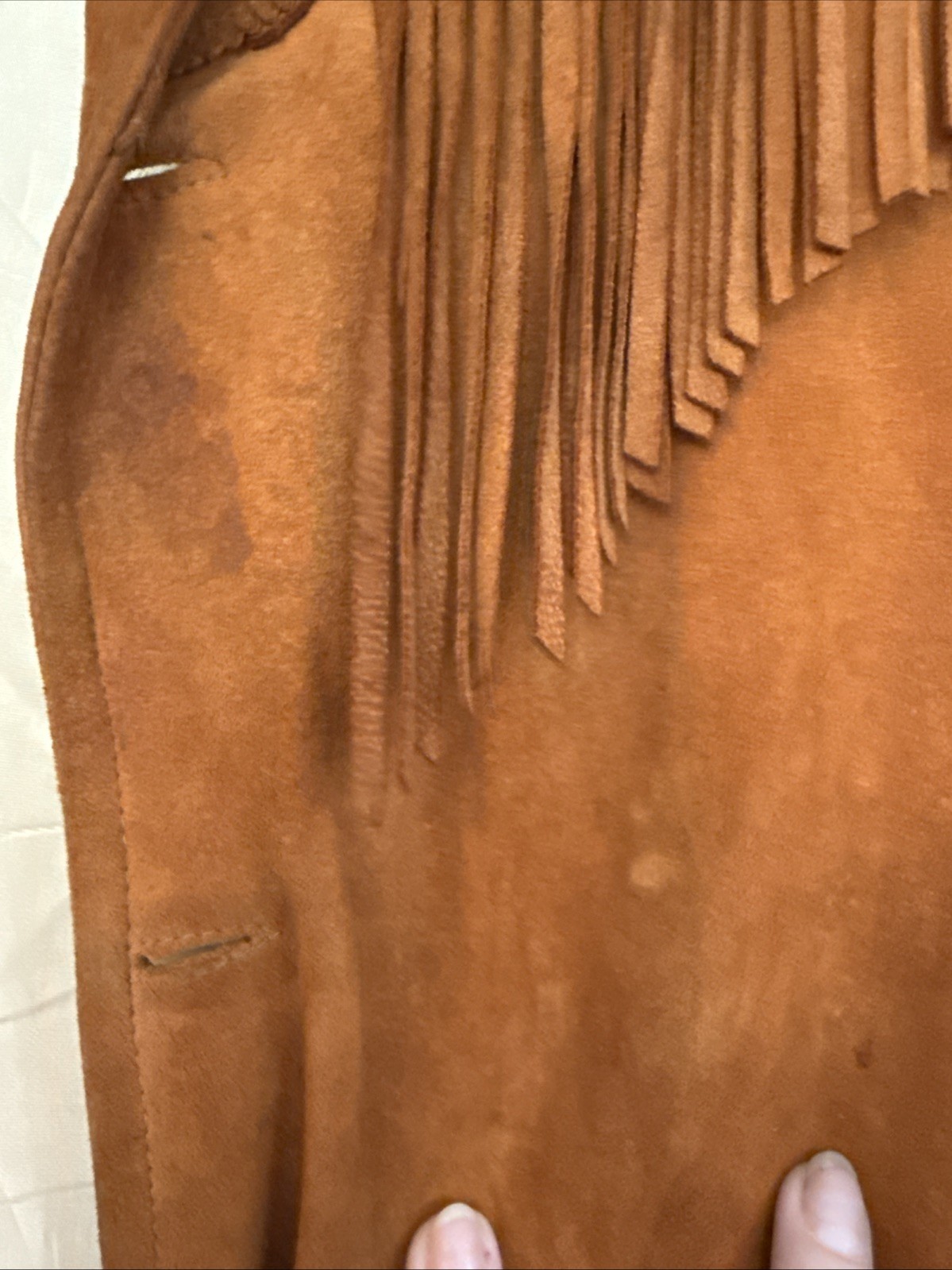 Vintage 1960s Sylvia Mexico Suede Fringe Jacket Boho Western See Description