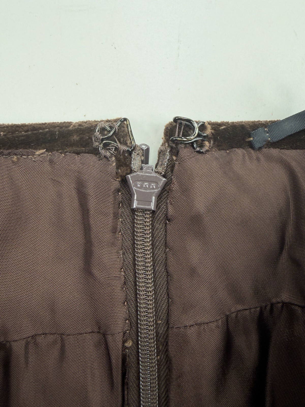 Vintage 1960s 1970s COURREGES Hyperbole Brown Velvet Maxi Skirt A