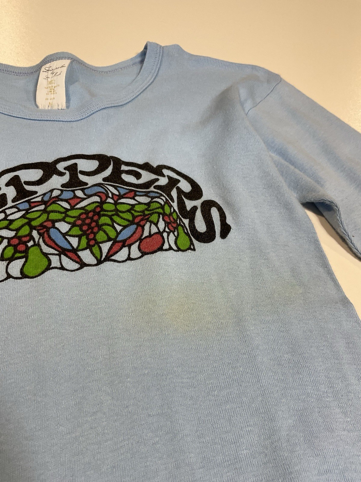 Vintage Peppers Long Sleeve T Shirt Sz XS/S Stained Glass Hippie 70s