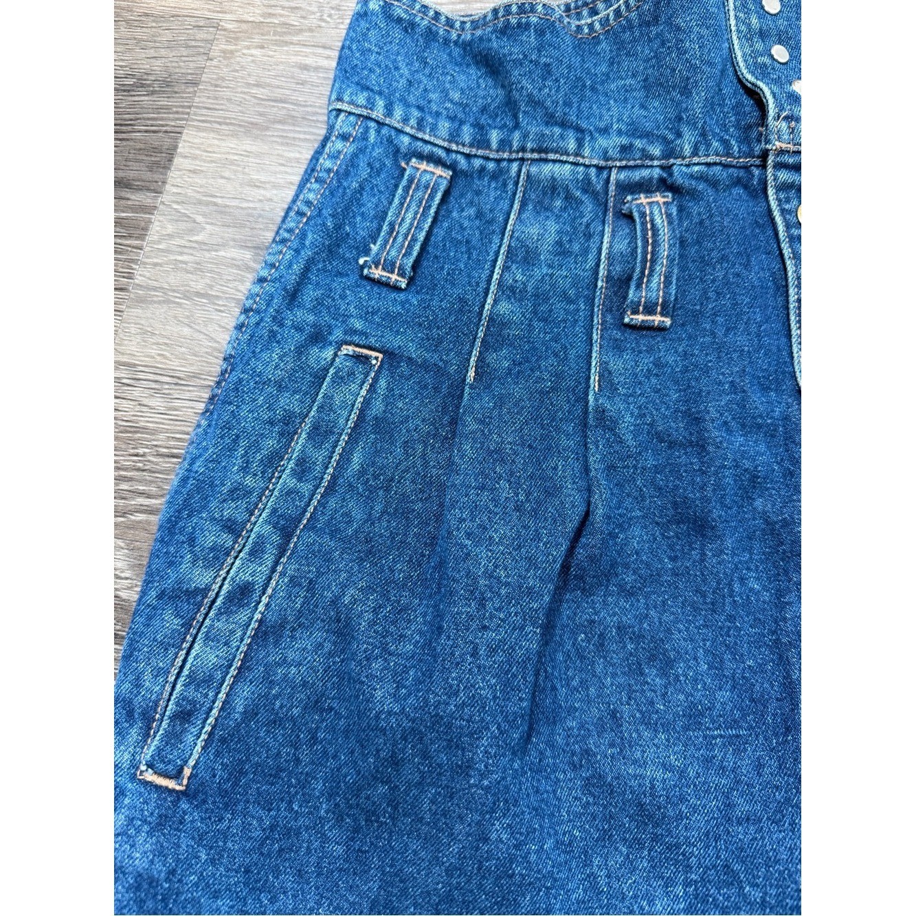 Vintage Paperbag Waist High Rise Mom Jeans Womens Size 13 Blue Denim Tapered