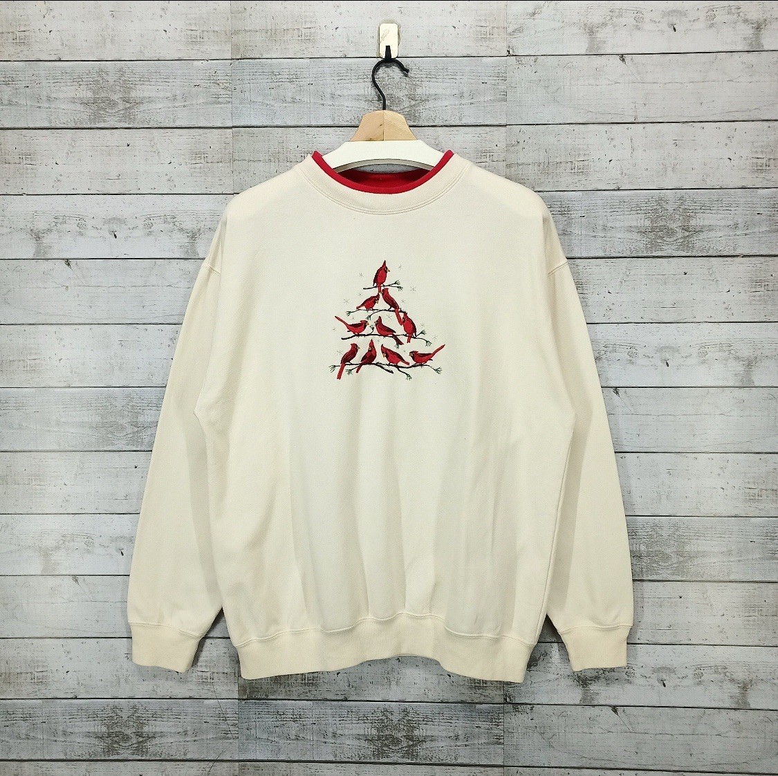 MC Sportswear Sweatshirt Women&rsquo;s XL Embroidered Birds Holiday Granny Core New