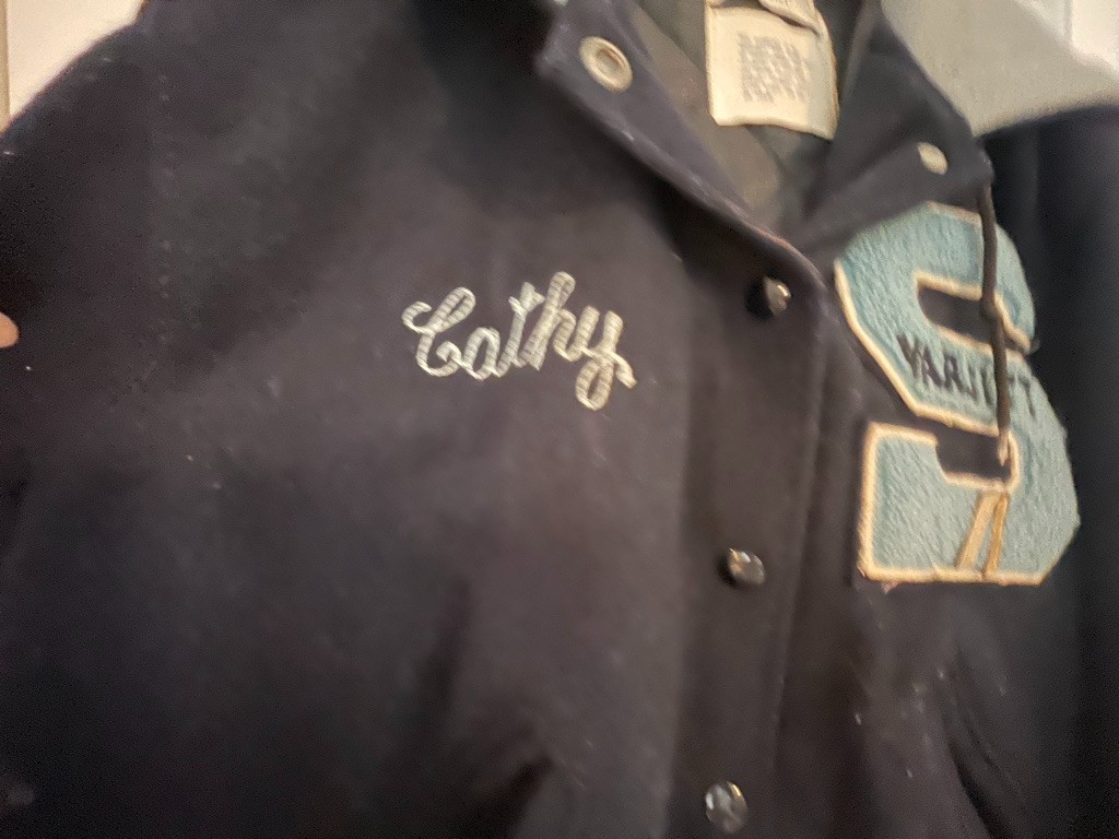 1985 Vintage Dark & Light Blue Wool Varsity Jacket Woman&rsquo;s SMALL