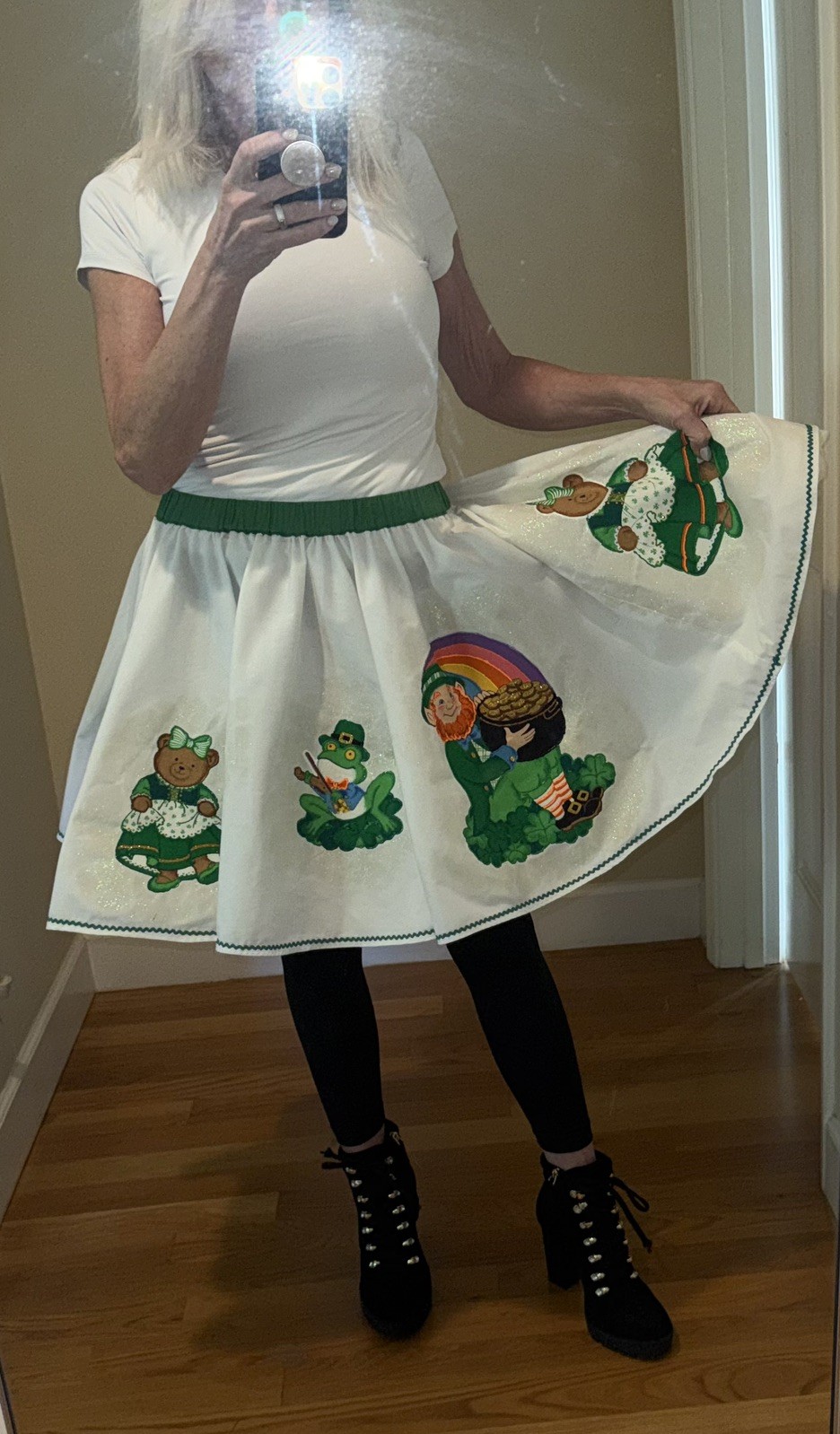 Vintage Handmade St. Patrick’s Day Skirt Outfit w/ Petticoat – Stretch Waist
