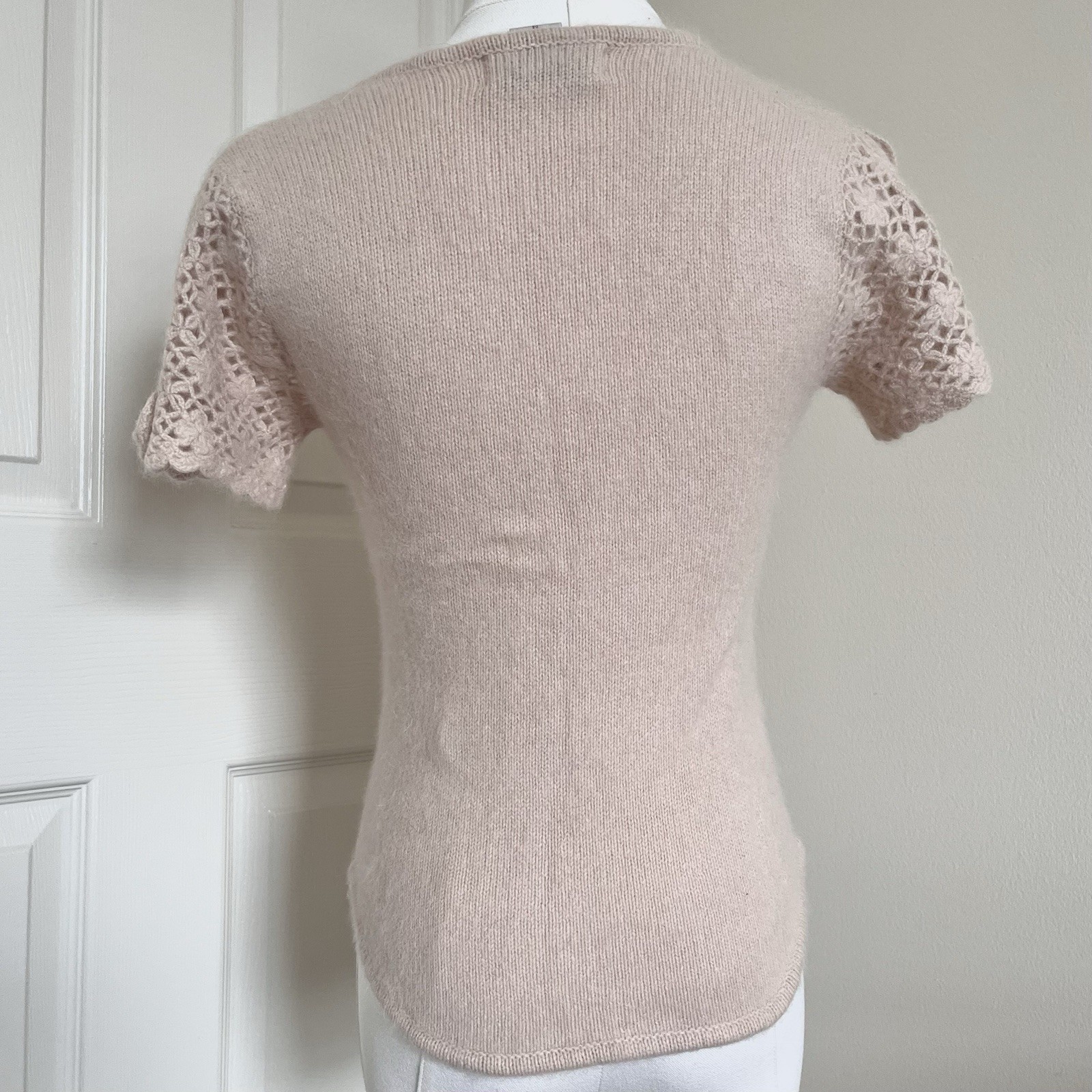 Vintage &rsquo;80s Reference Point Cream Lambswool Angora Knit Top Womens Size M