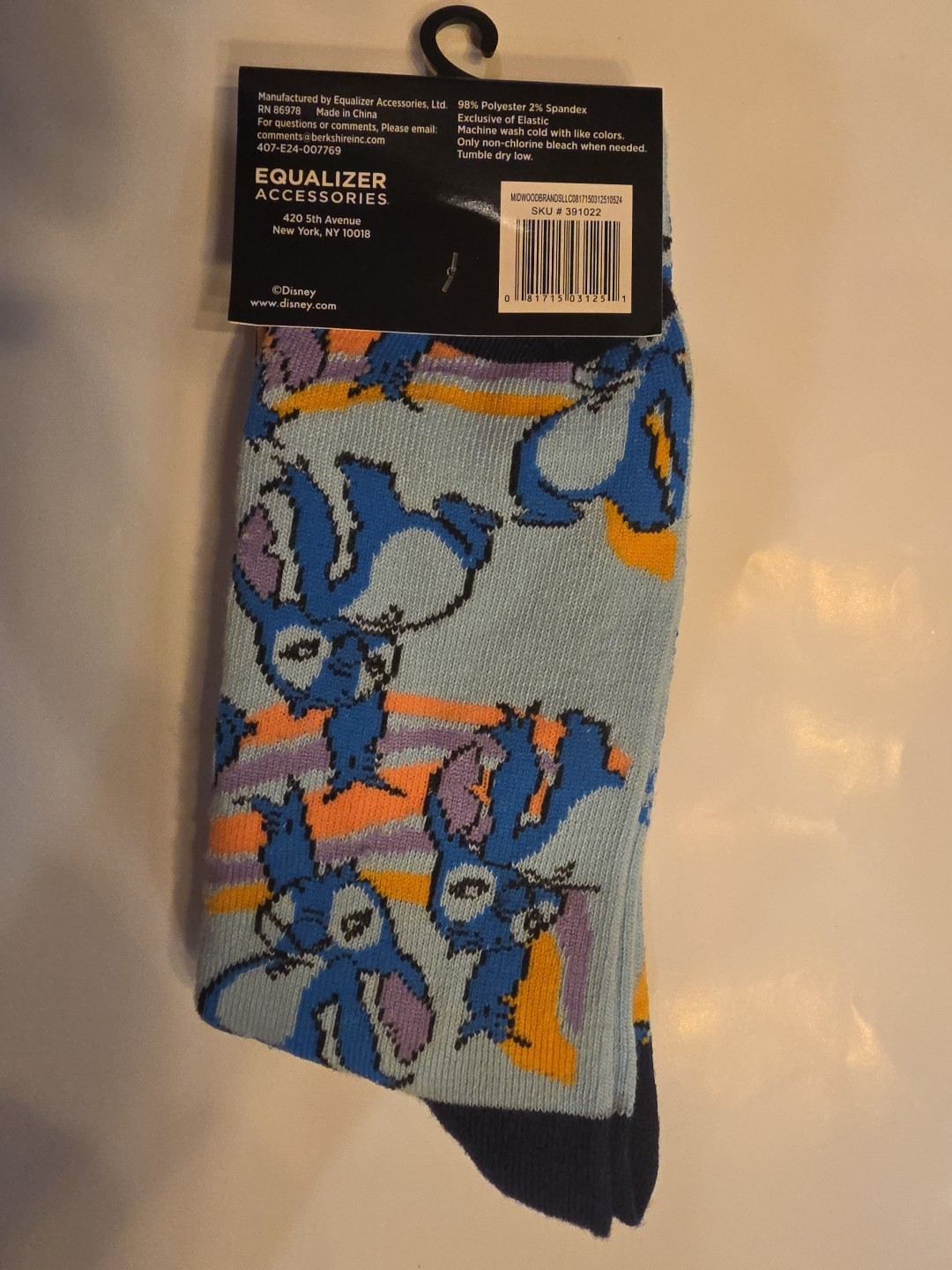 Stitch Disney Crew Socks, Size 9-13