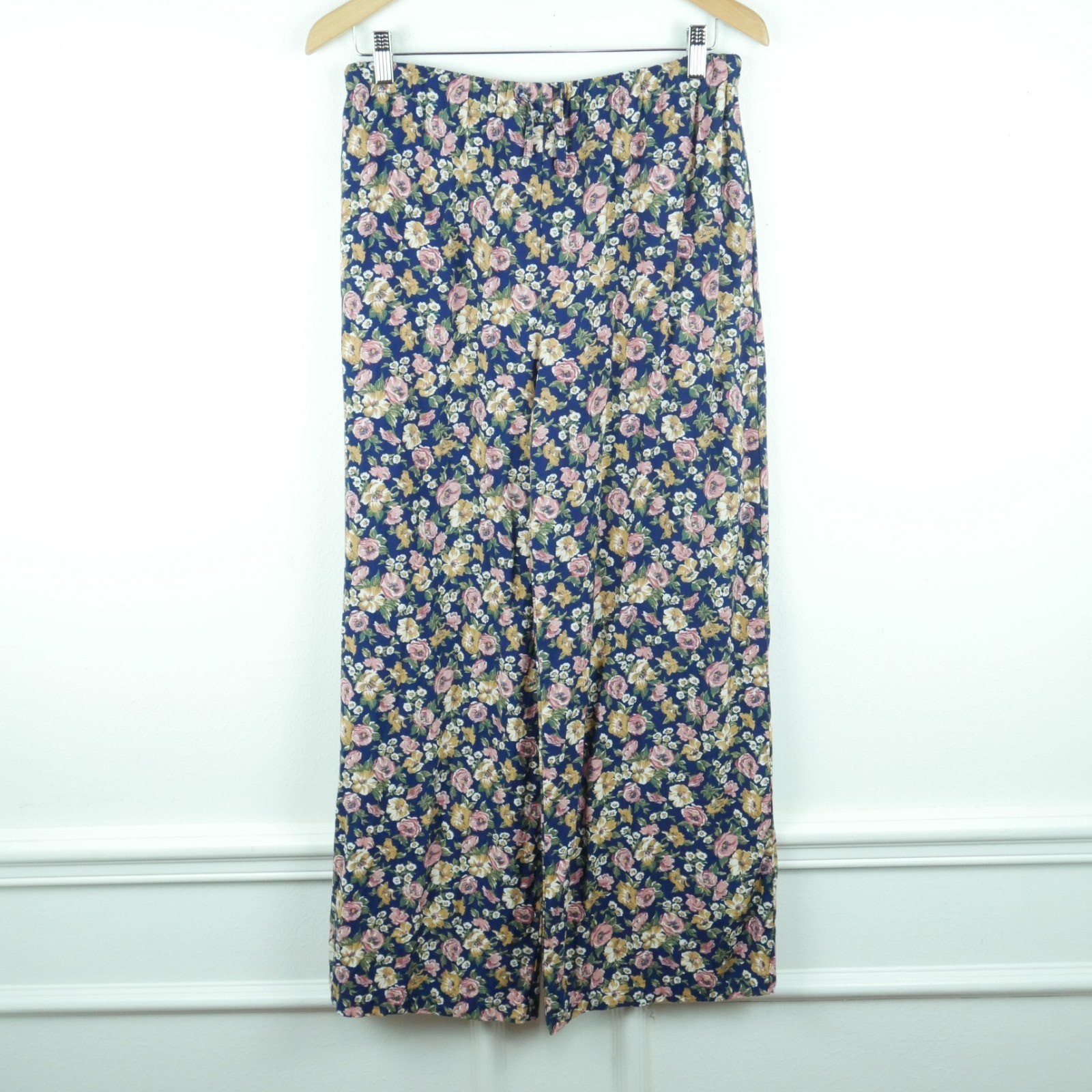Vintage Small Pants Dainty Floral Pull On Wide Leg Cottagecore 90s Teacher Boho