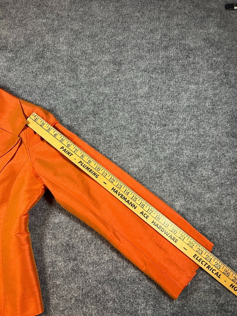 Elizeh New York Paris Orange Shantung Rhinestone Evening Jacket Womens 12