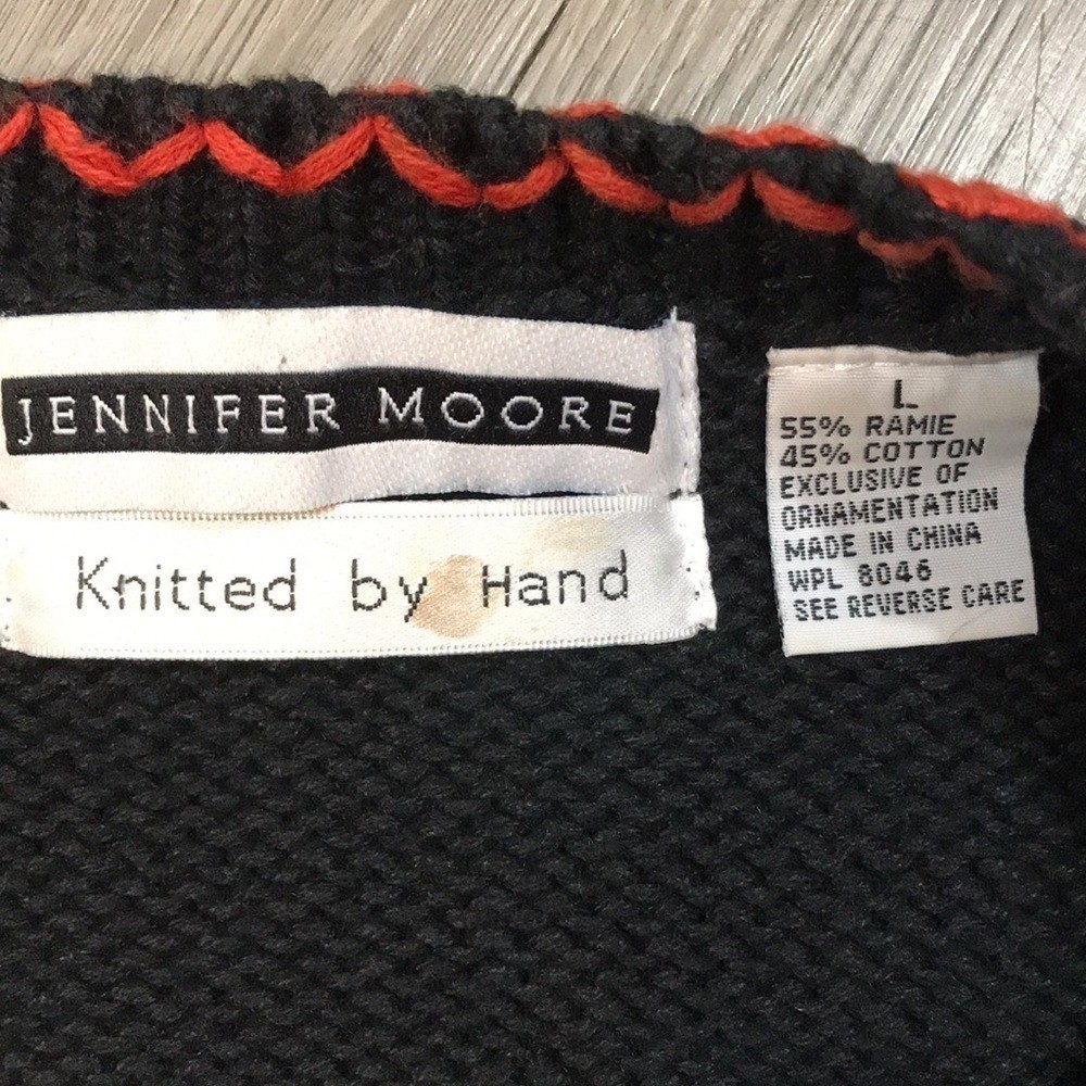 Jennifer Moore Halloween Knitted by Hand Vintage Embroidered Sweater Vest