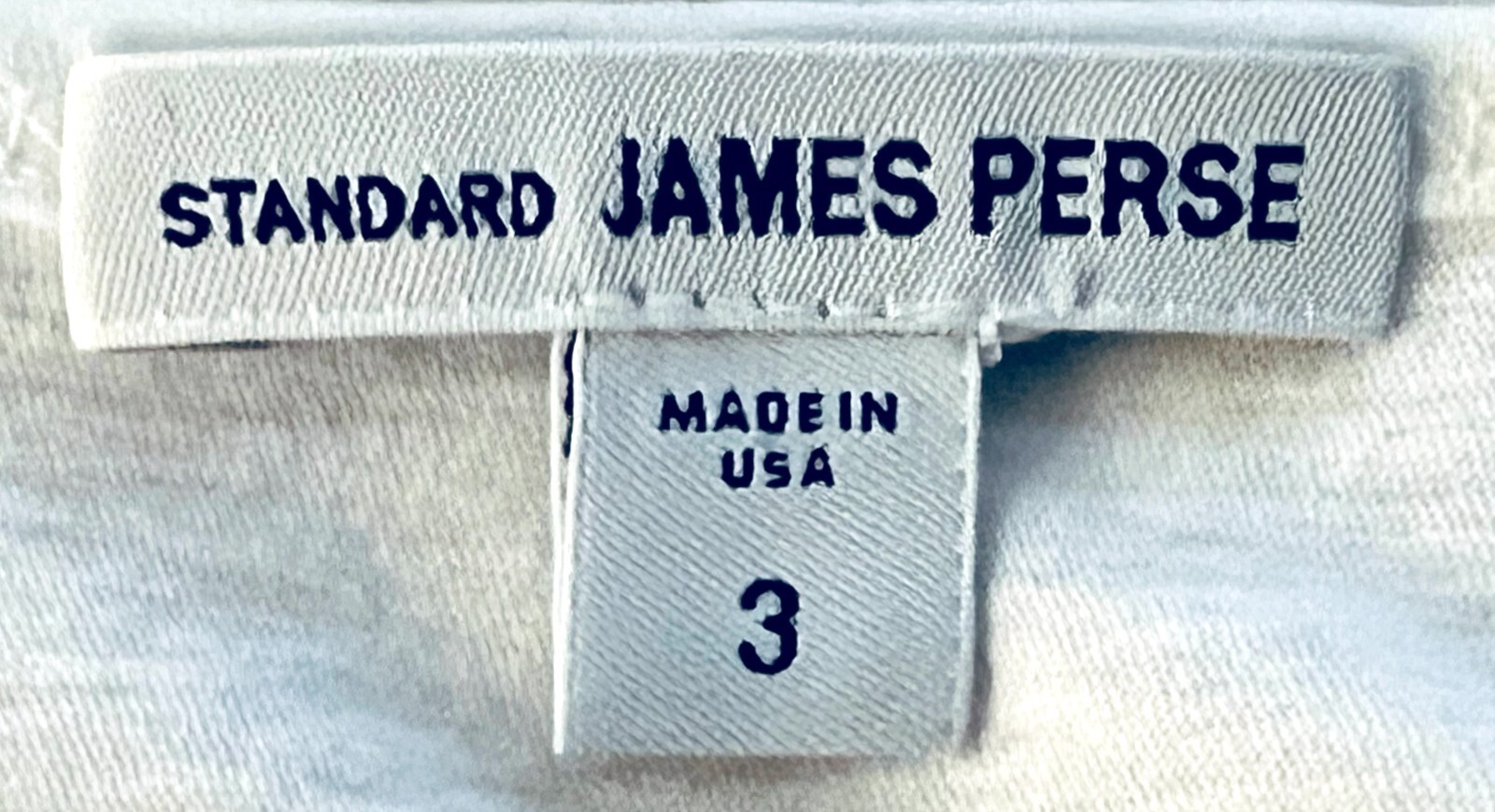 Vintage C2000s Standard JAMES PERSE Lightweight White Cotton T-Shirt, 3 (L)