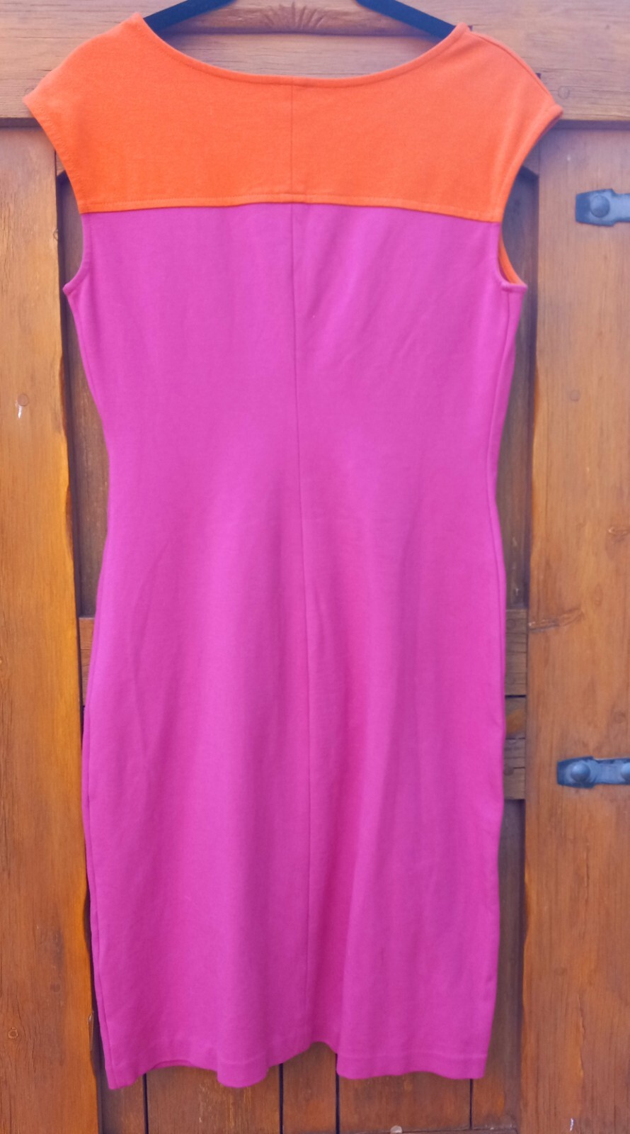 Talbots Vintage 2 Pink & Orange Rayon Nylon Spandex Shift Dress Fits Like 4/6