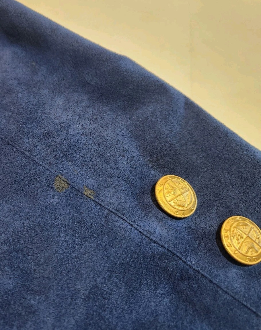 Vtg Count Romi Ltd Ultra Suede Long Blue Trench Coat Women&rsquo;s 52&Prime; bust (8 sz tag)
