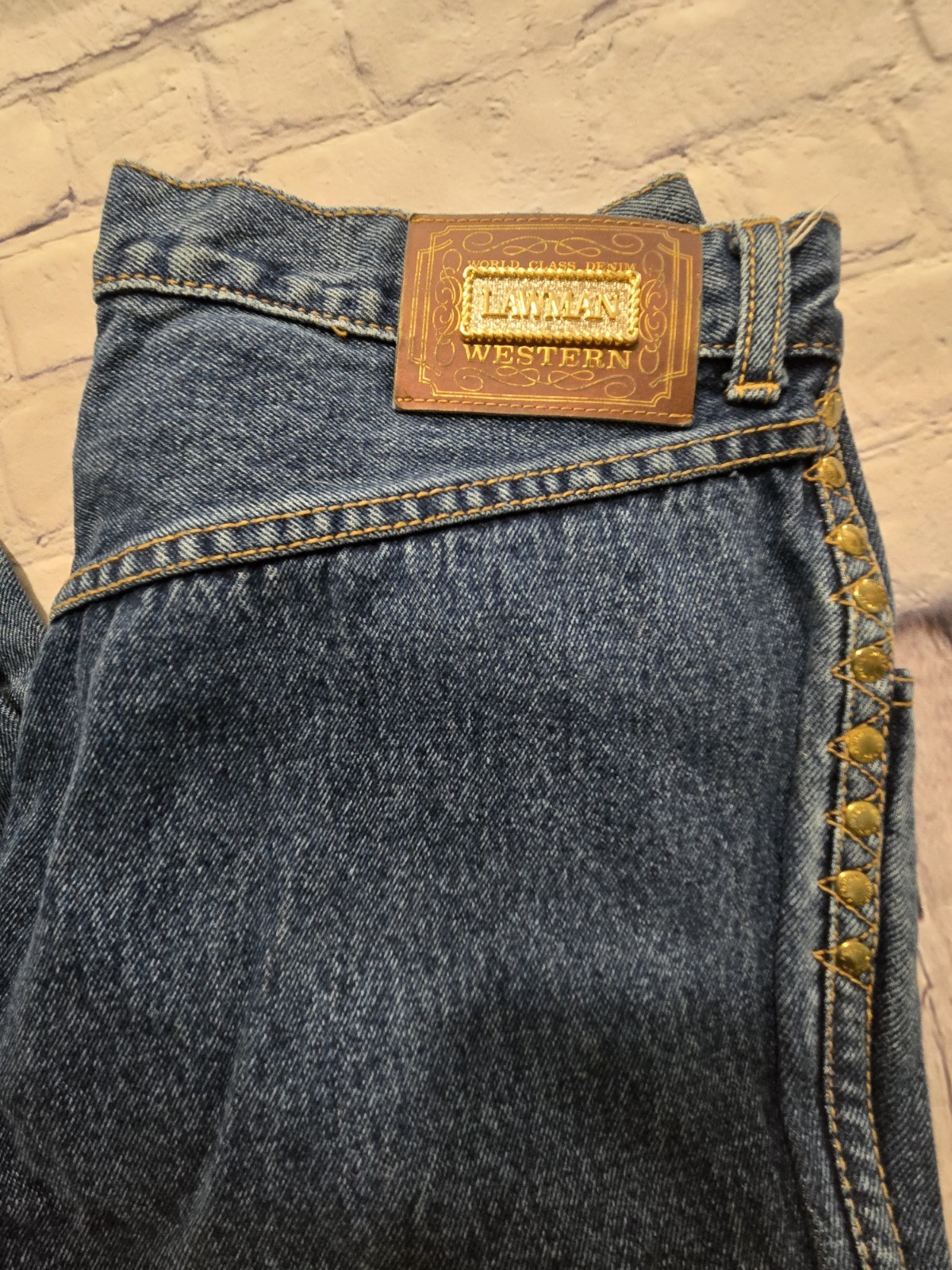 Vintage Bareback Lawman Jeans Studs Slim Fit Sz 13 Vintage Western