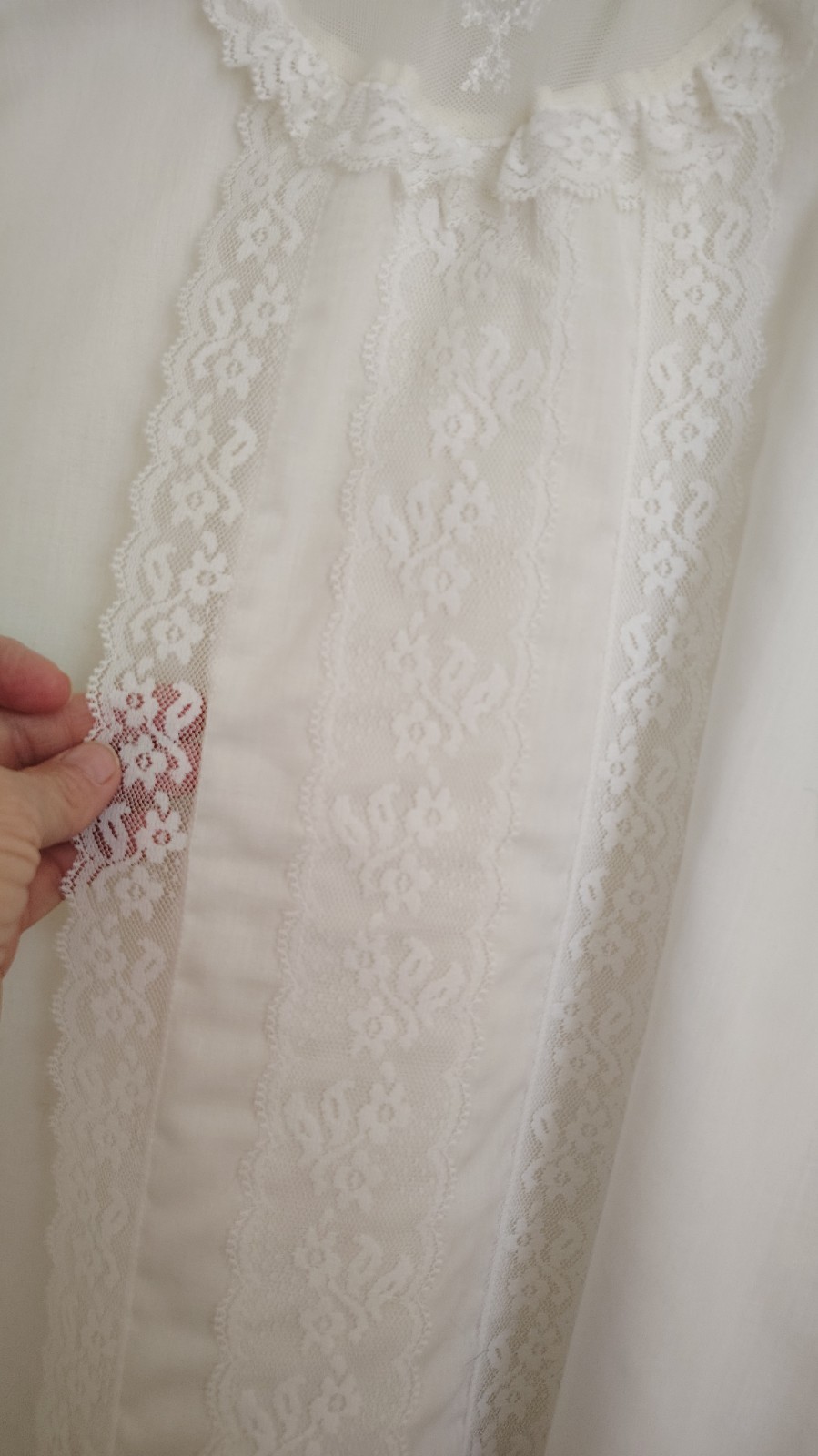 Vintage Elaine Blouse Lace And Cotton 70&rsquo;s Cottagecore Prairie Short Sleeve