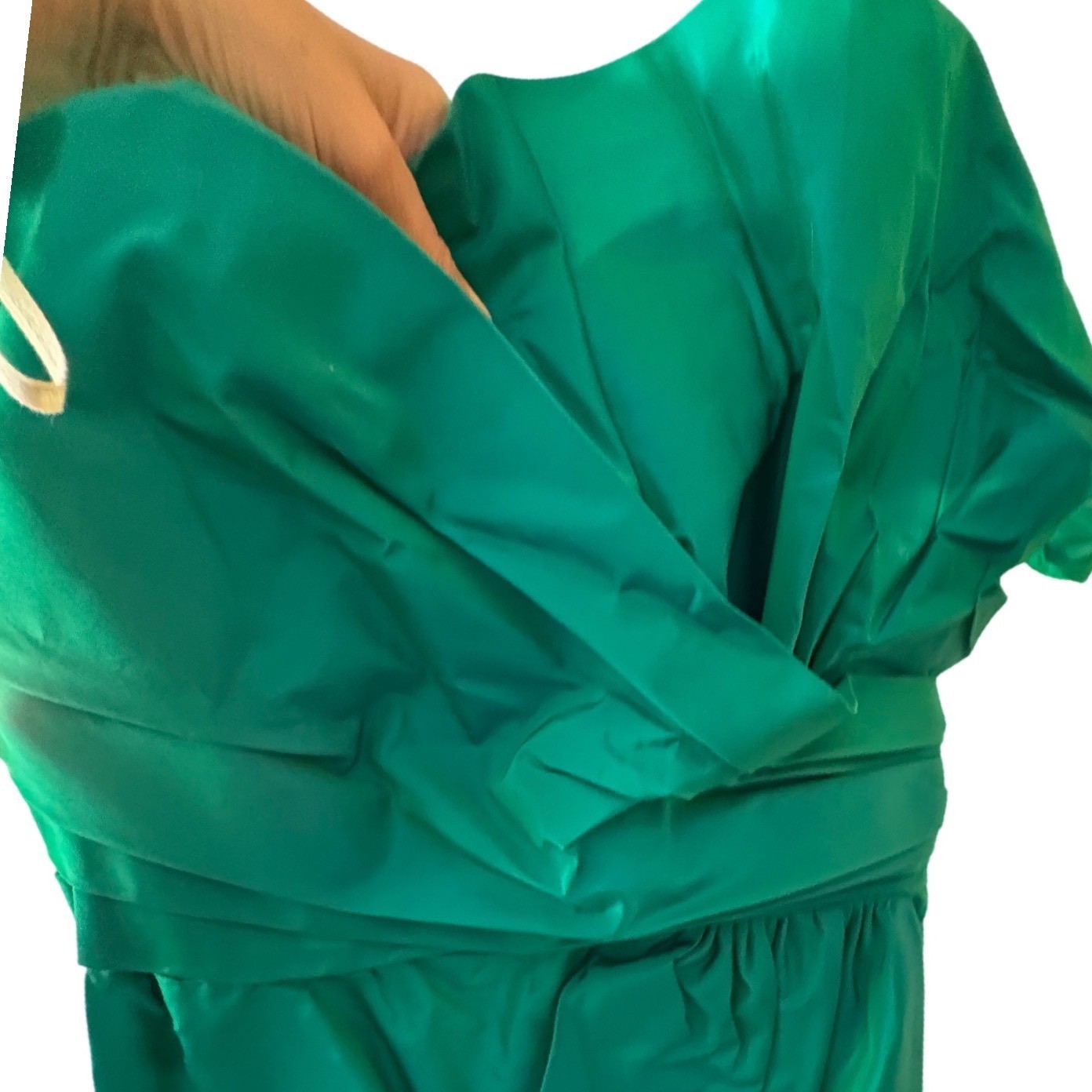 Dance Allure Alfred Angelo Teal One Shoulder Taffeta Gown 80s Prom 11/12