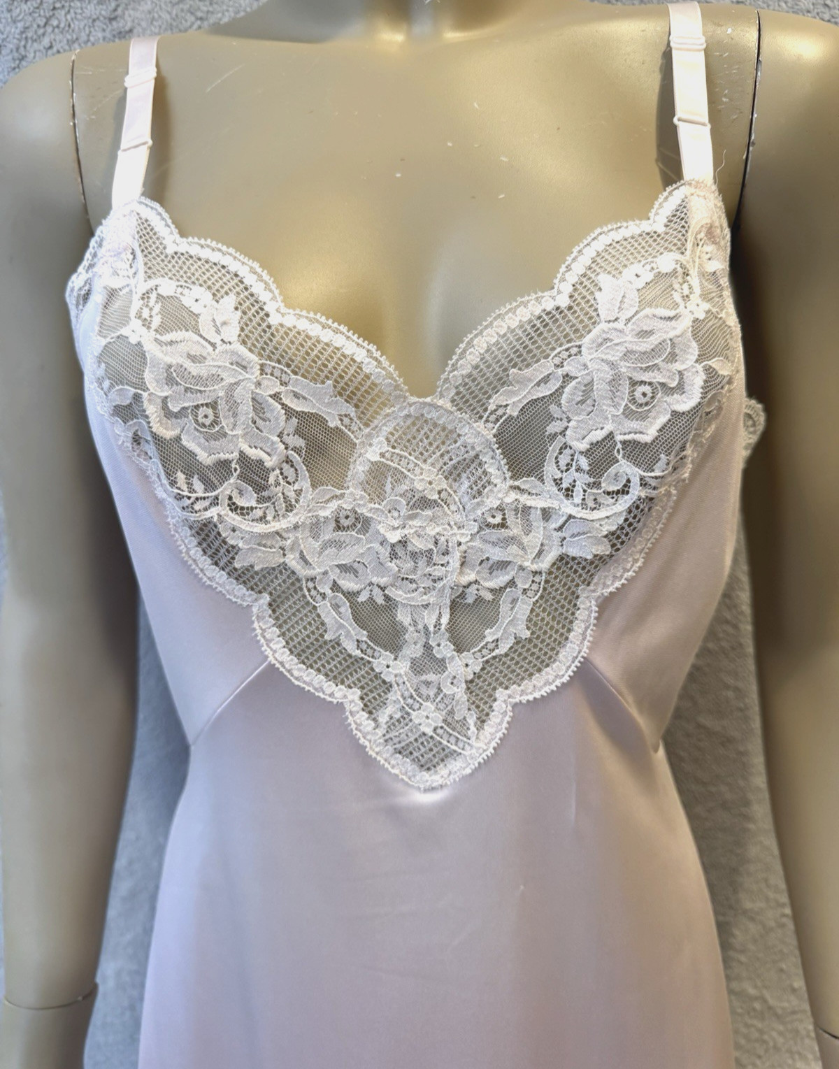 VTG Shadowline Dress Slip NEW w/Orig Tags, Peek-A-Boo Lace Mauve Pink Sexy 80&rsquo;s