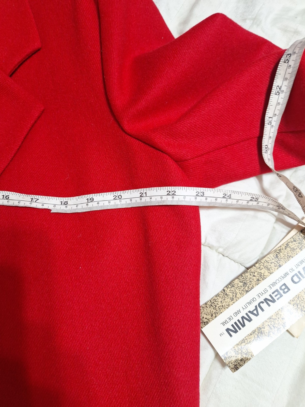 New Vintage David Benjamin Oversized Long Blazer Wool 18 Red Womens 90s Jacket