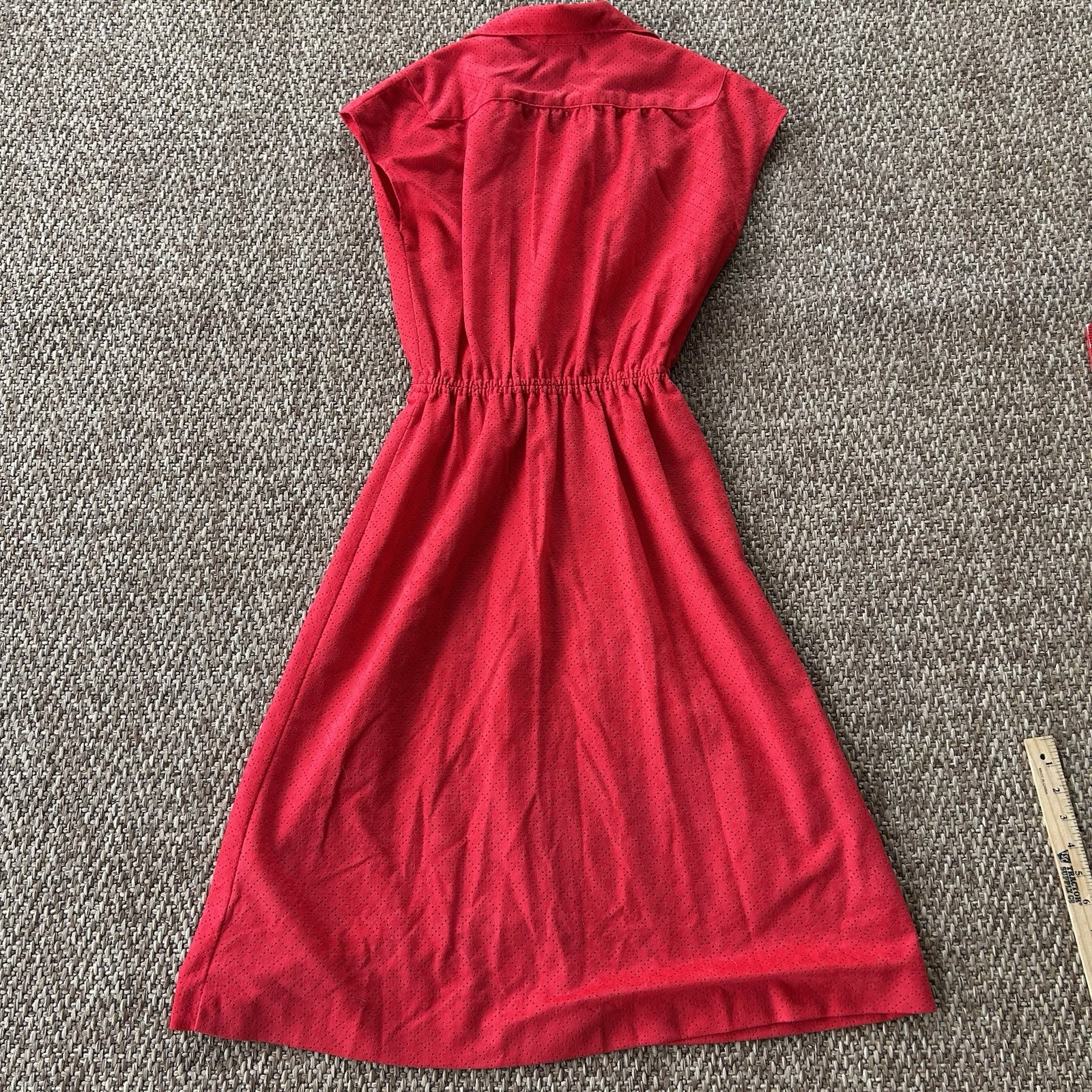 Vintage Germaine Red Button Down Dress Sz 10 Sleeveless READ DESCRIPTION Small