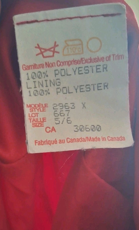 Vintage Red Polyester Formal Maxi Skirt Full Ball Gown Built-in Crinoline Canada