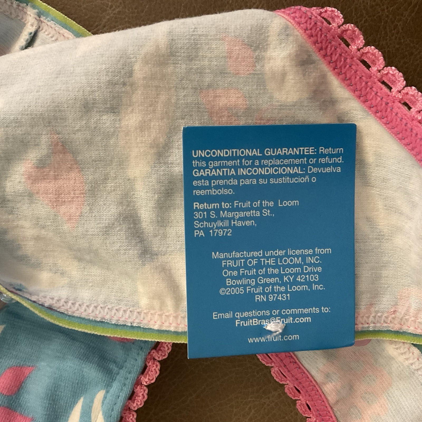 Vintage 2005 Y2K Fruit Of The Loom Thong Panties 8 NWT Floral