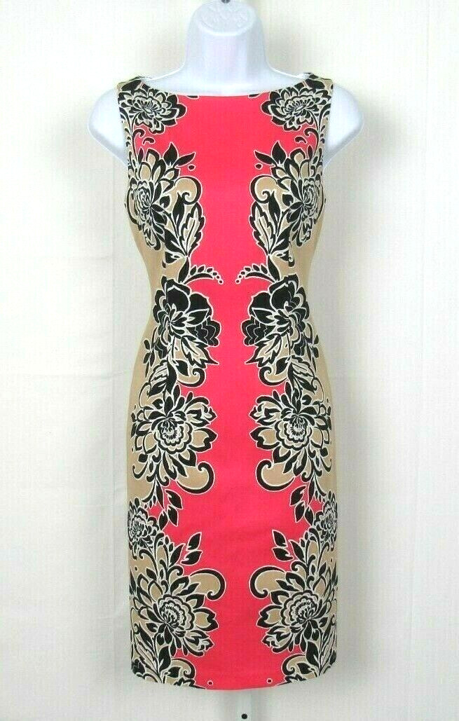 VTG 1990s 2000s LONDON TIMES SIZE 4 COTTON SPANDEX FLORAL DRESS NWOT NEVER WORN