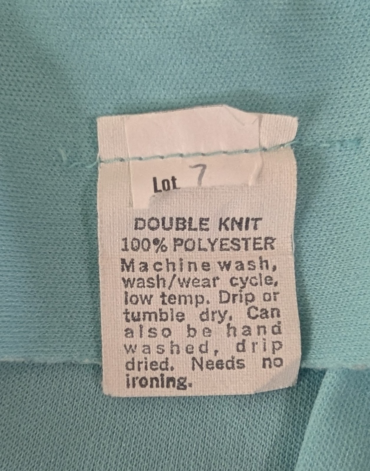 Vintage 70&rsquo;s Aqua O-Ring Polyester Halter Top Lot Tag Hippie