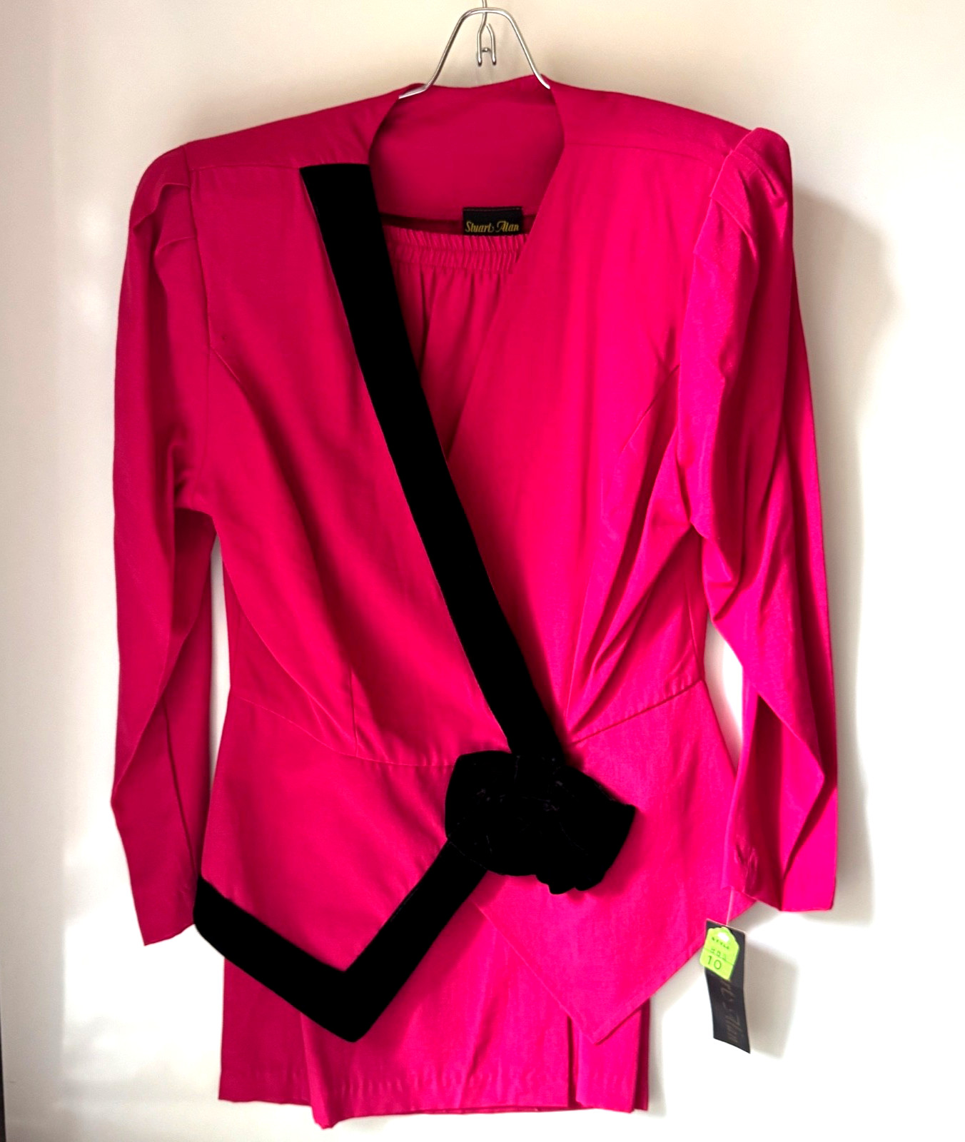 Vintage 80s Stuart Alan Pink Suit Top Skirt Set Size 10, costume, retro style