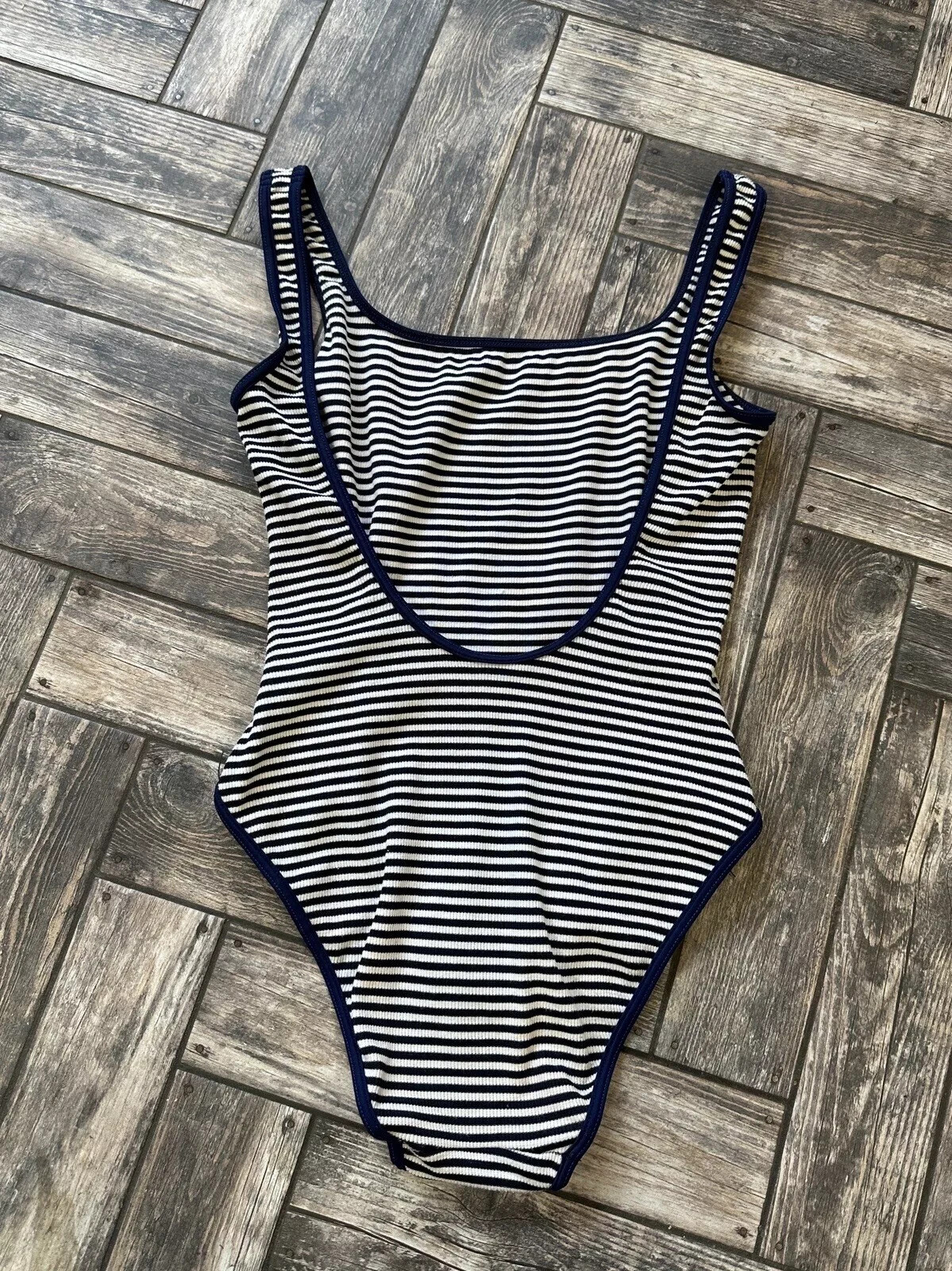 Vintage 1990s 90s Sergio Tacchini One Piece Stripped Swimsuit Size IT 44 US10