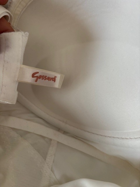 GOSSARD RETROLUTION BRIDAL BODY SHAPER / SLIP/ GARTER SZ 34 DD/E