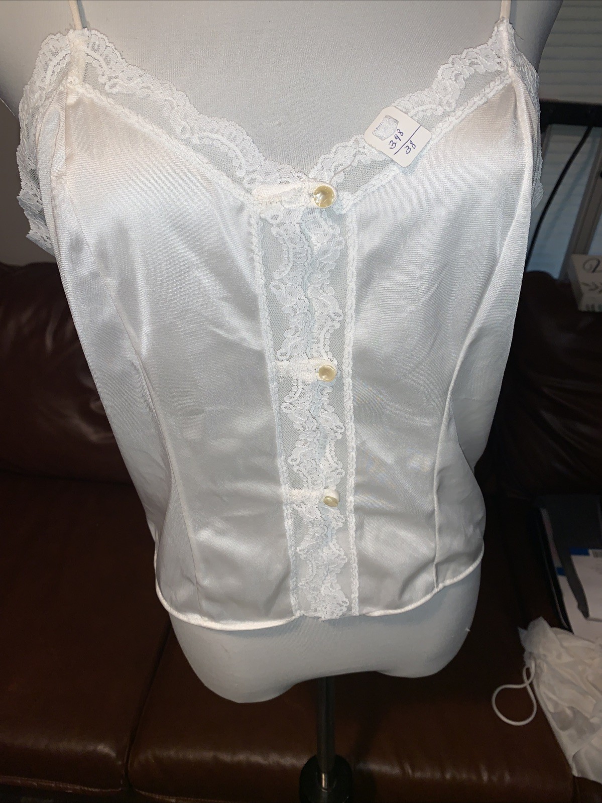 Philmade Vintage 60&rsquo;s Cropped Camisole Nylon Lace 38 NOS Tags