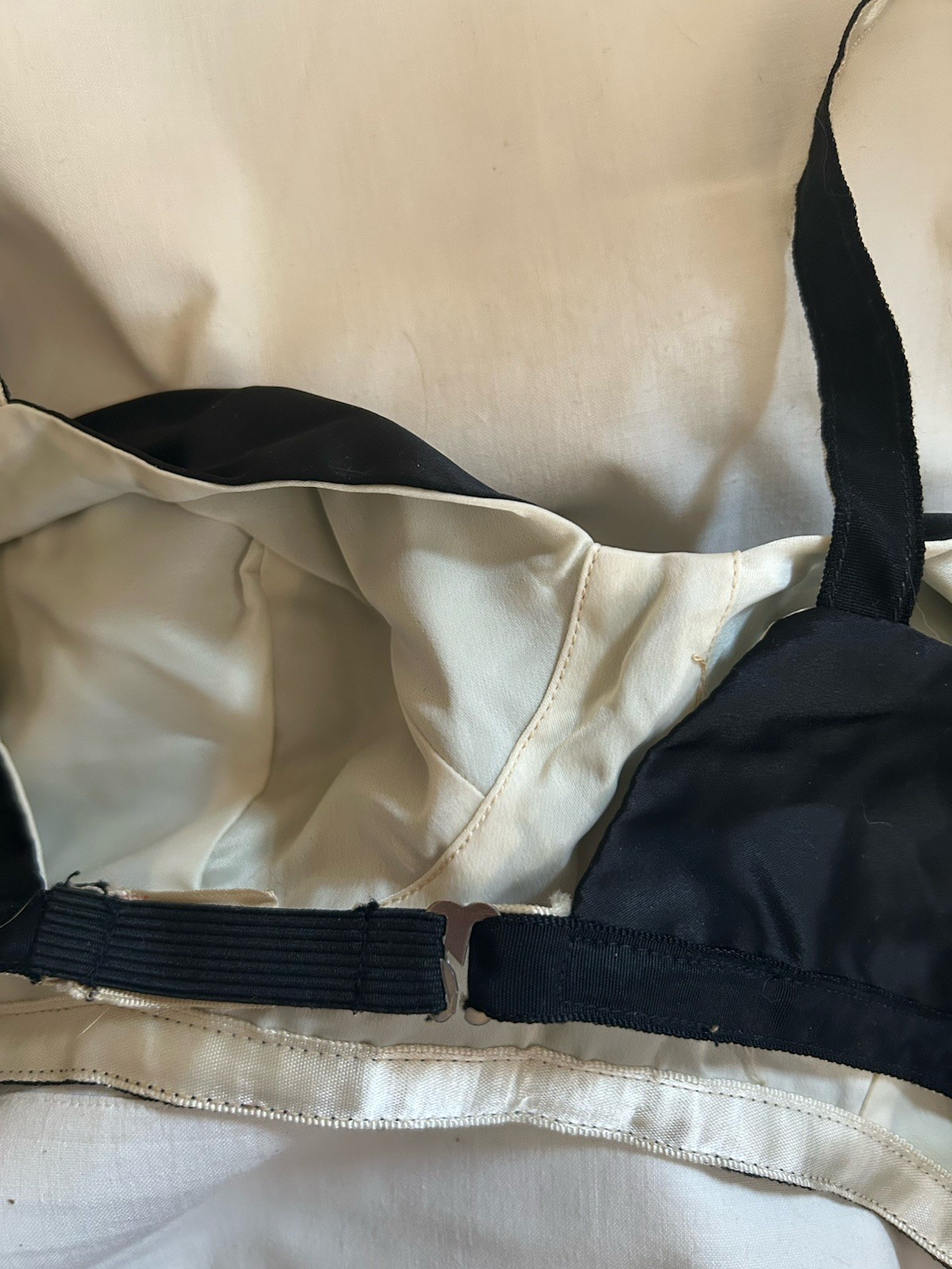 Vintage Bra Lovable Black Rayon 38B