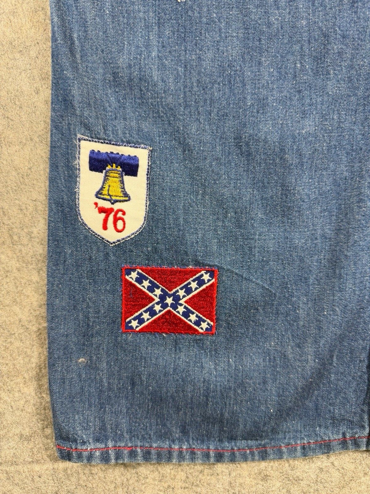 Vintage 70s Wrangler Buckle back Patchwork Jeans Rare USA Patches Size 27×30