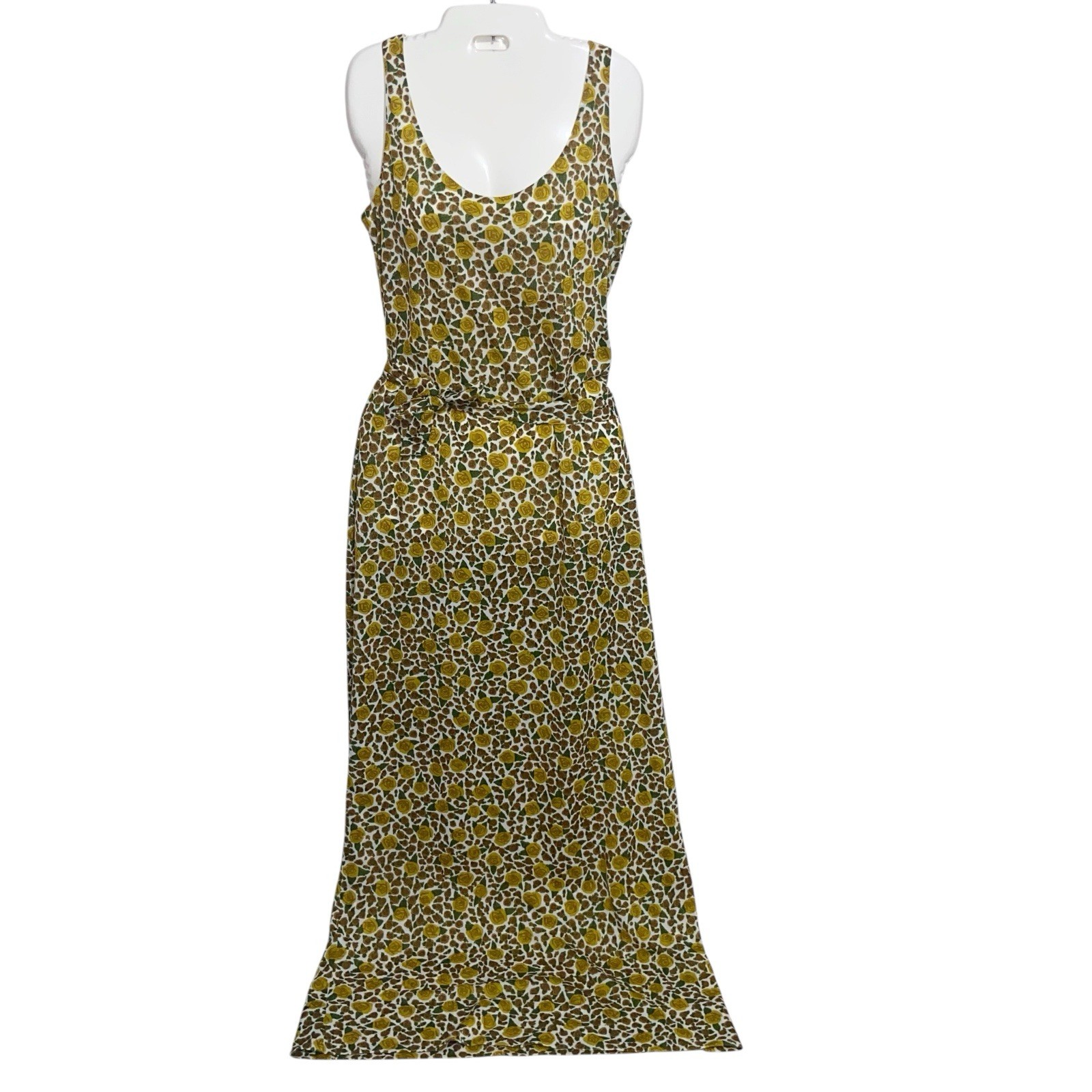 70s Dress Womens Vtg Size 14 Ban-Lon Italy Hand Printed Forest Fairy Retro Boho