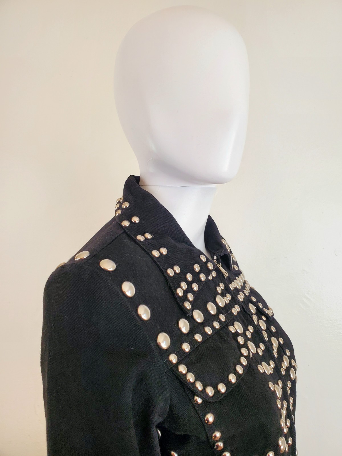 Vintage 1970s Roncelli Studded Pants Set Jacket Rock Star Western Metal Sz XS