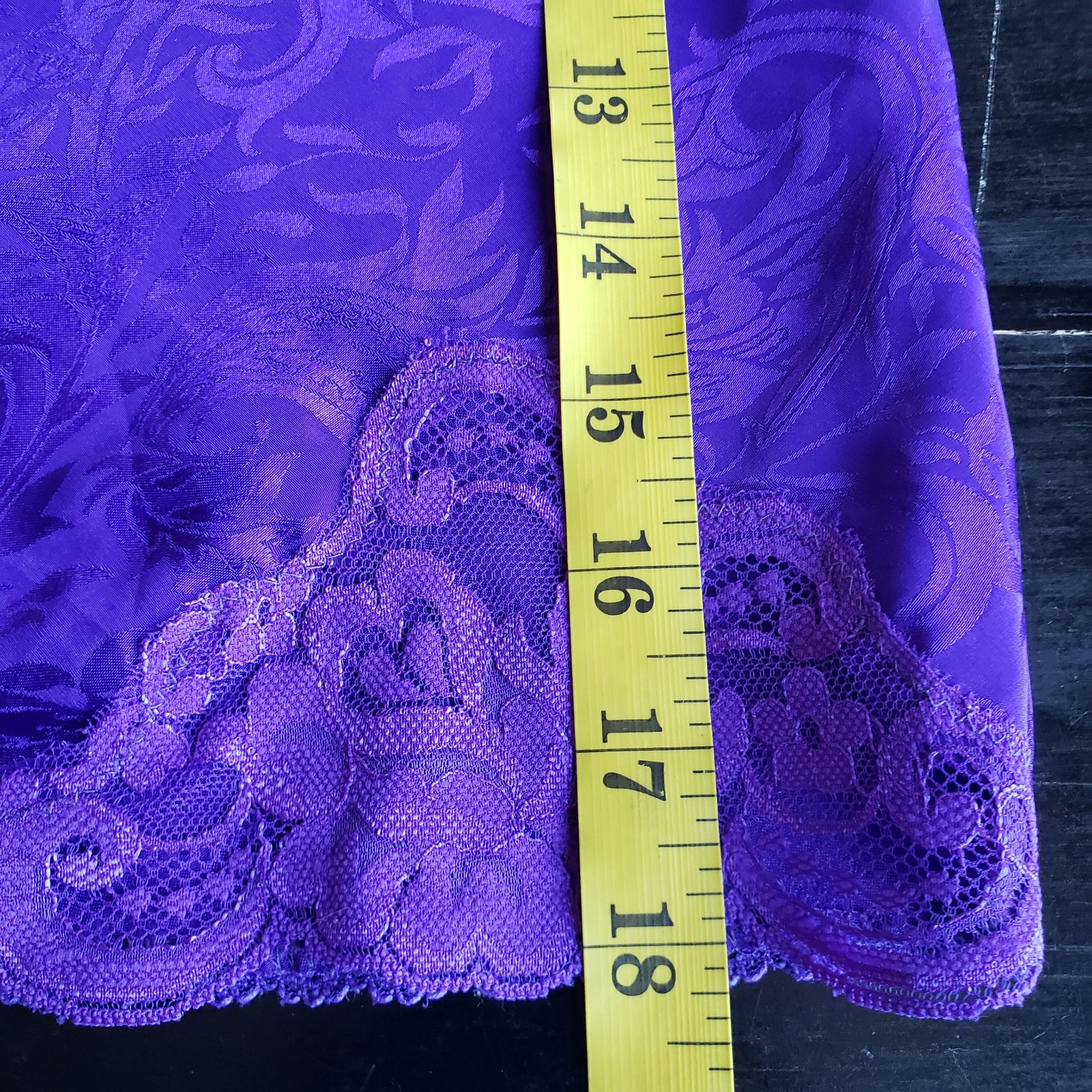 VTG 80s Camisole S Purple Satin Lace Colorful Vamp Club Boho Coquette Festival