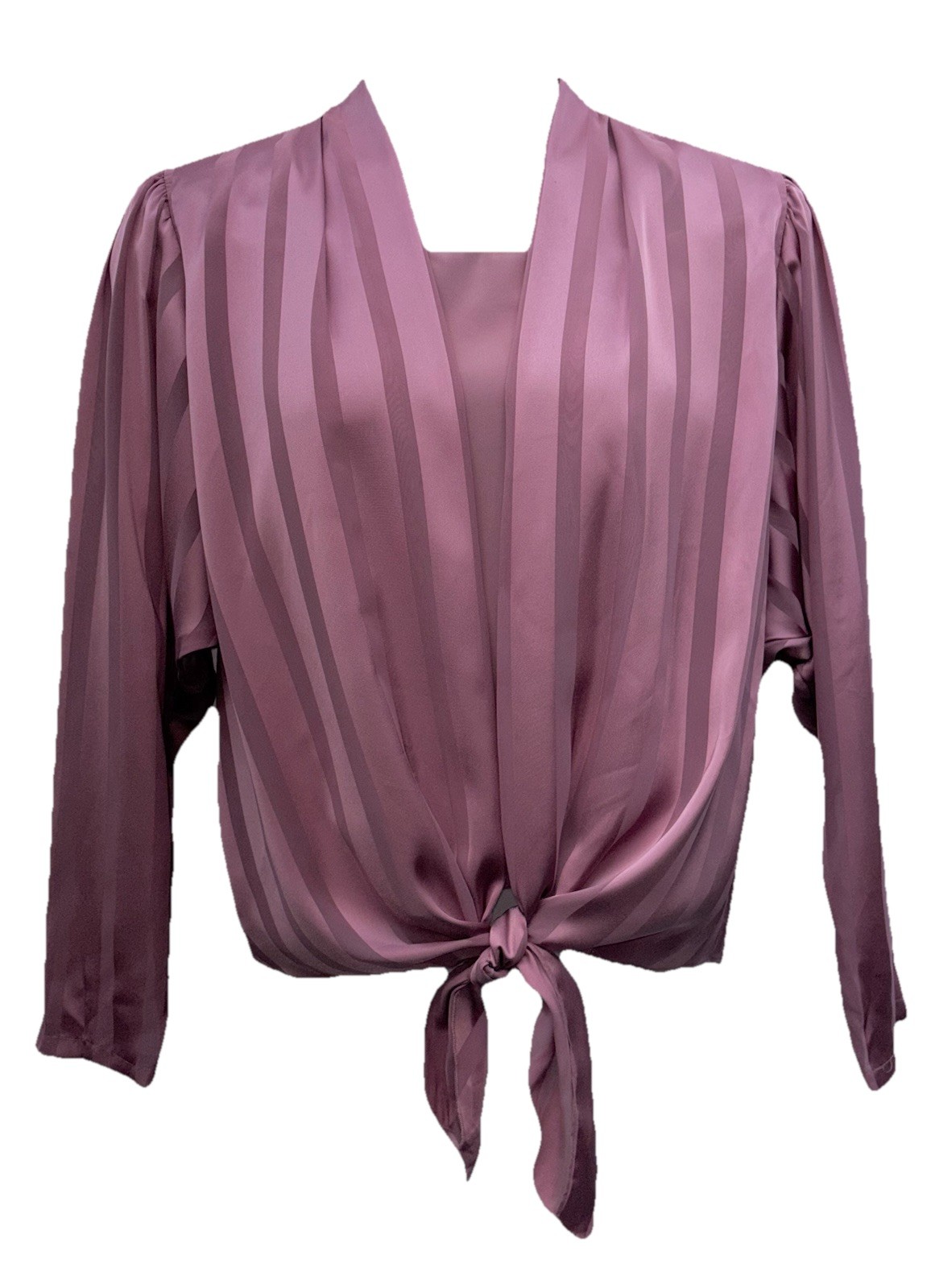 VTG King James California Size 16 Pullover Long Dolman Sleeve Tie Front Top Pink