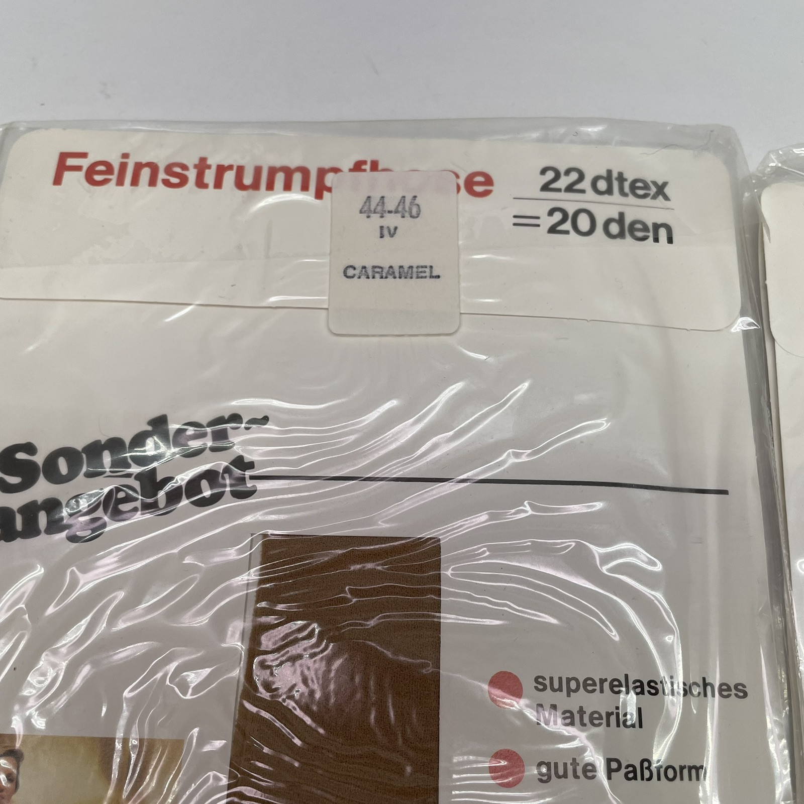 (2) Vintage German Feinstrumpfhose Nylon Pantyhose 44-46 Caramel – NEW Old Stock