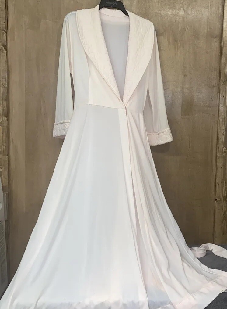 VTG Van Raalte Long All Nylon Soft Pink Peignoir Robe 132’ Sweep Olga Style