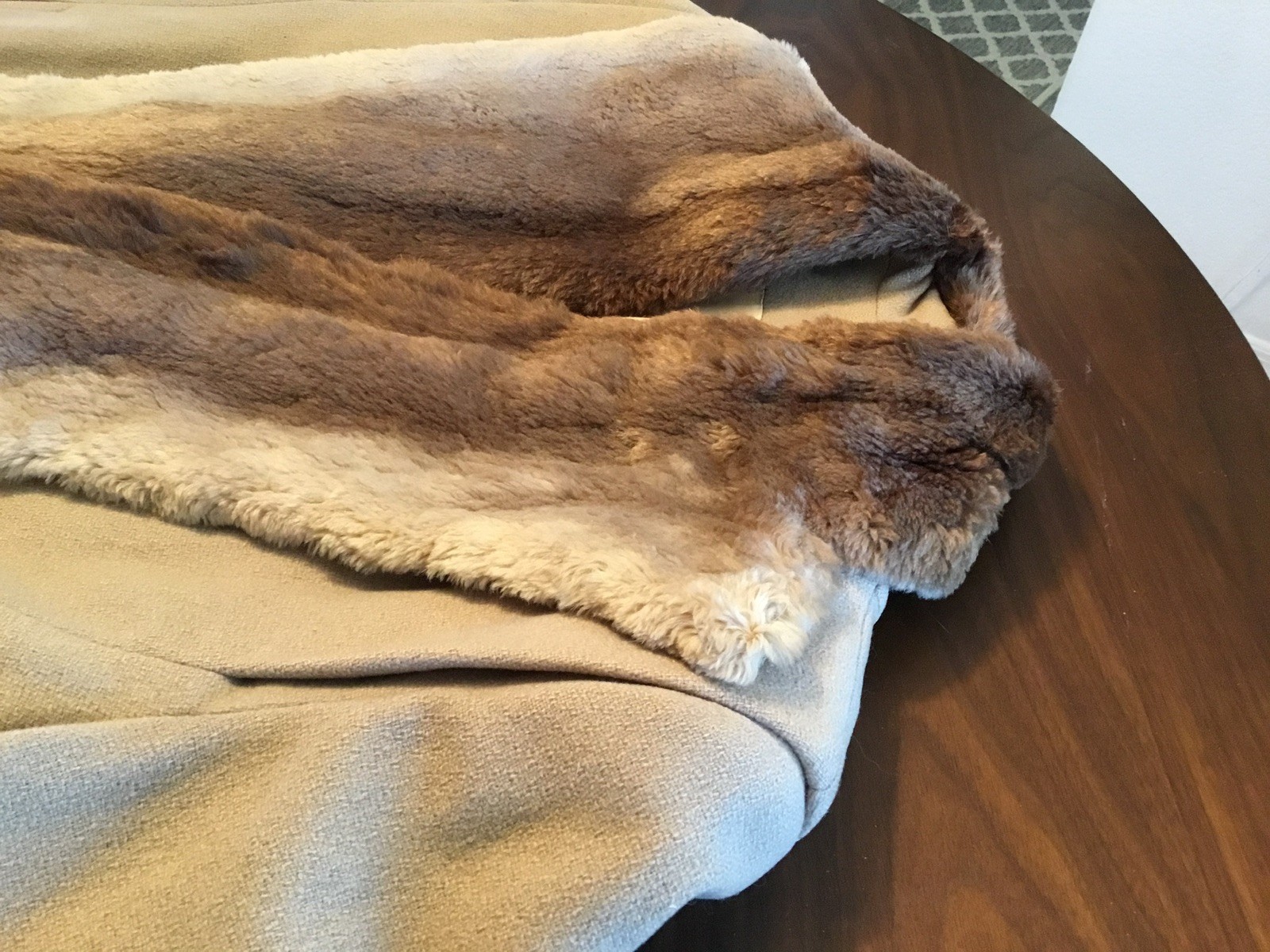 Women&rsquo;s M/P Vintage Wool, Mid Length Coat w/Sheared Beaver Collar,Satin Lining