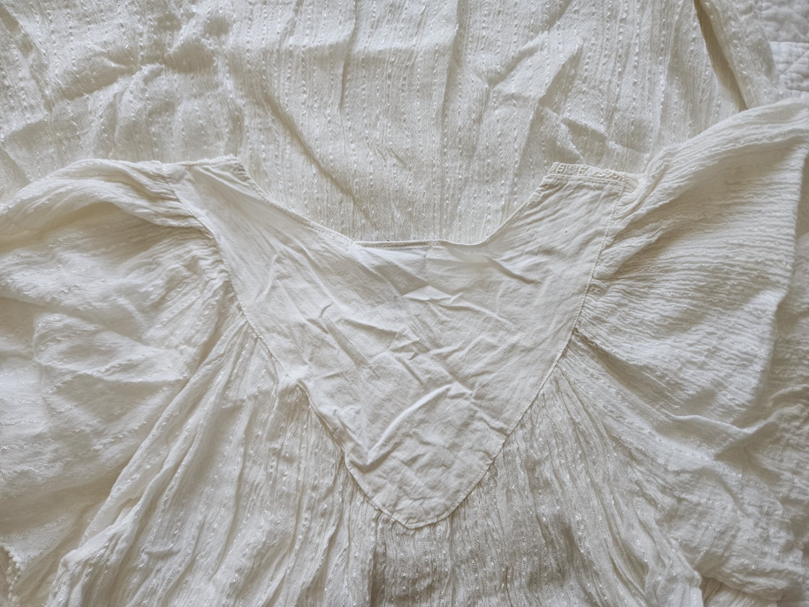 Vtg Vandemere White Gauze Cotton Flutter Sleeve Maxi Dress Grecian Cottagecore