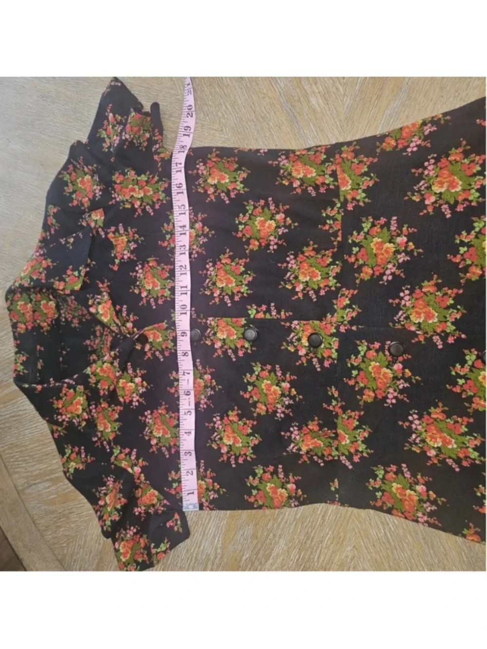 Vintage 90s Handmade Floral Button Front Midi Dress Cottagecore Boho Prairie S