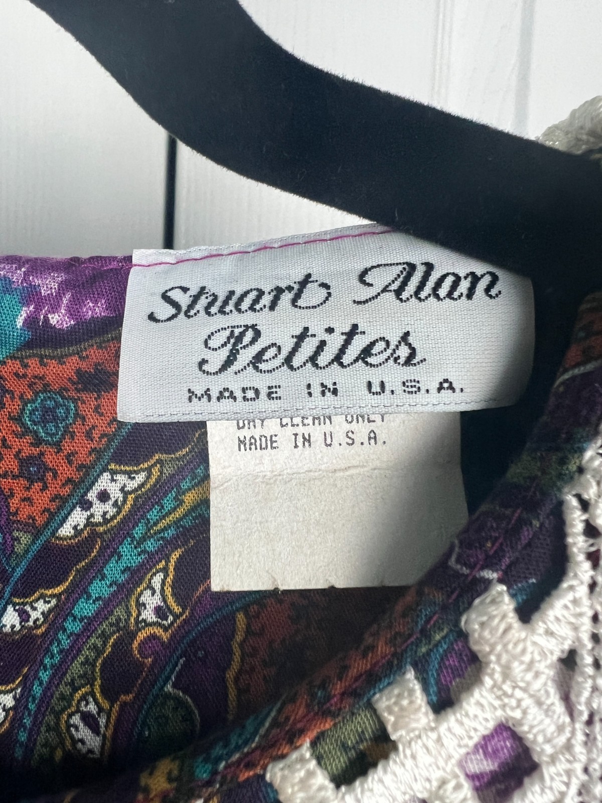 Stuart Alan Petites Size 8 Dark Vintage Floral Dress Cottagecore Lace Collar
