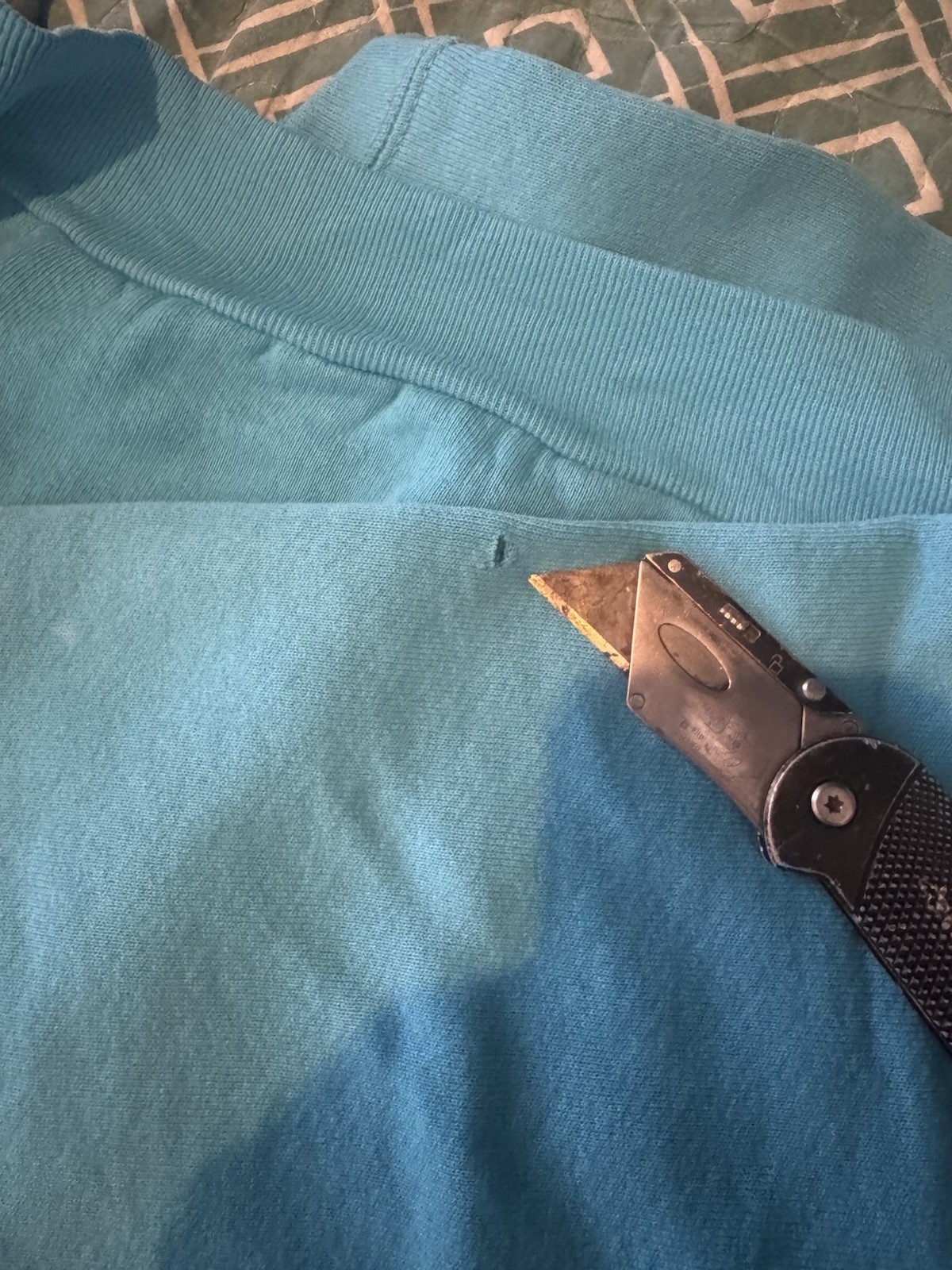 Vintage Fruit Of The Loom Teal Blue Crewneck Sweatshirt Solid Blank XL