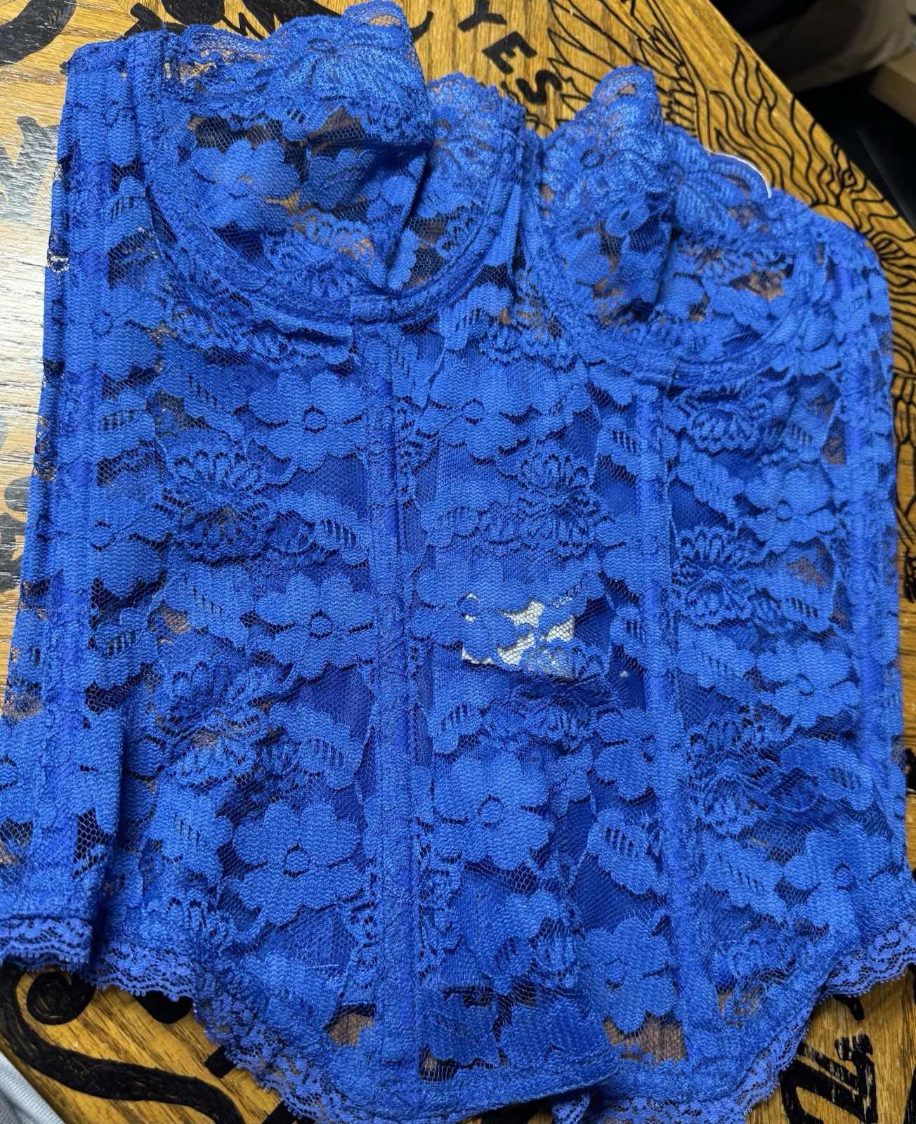 VINTAGE DOLORES FOR POIRETTE BUSTIER ! SIZE 32. BLUE. NWOTS